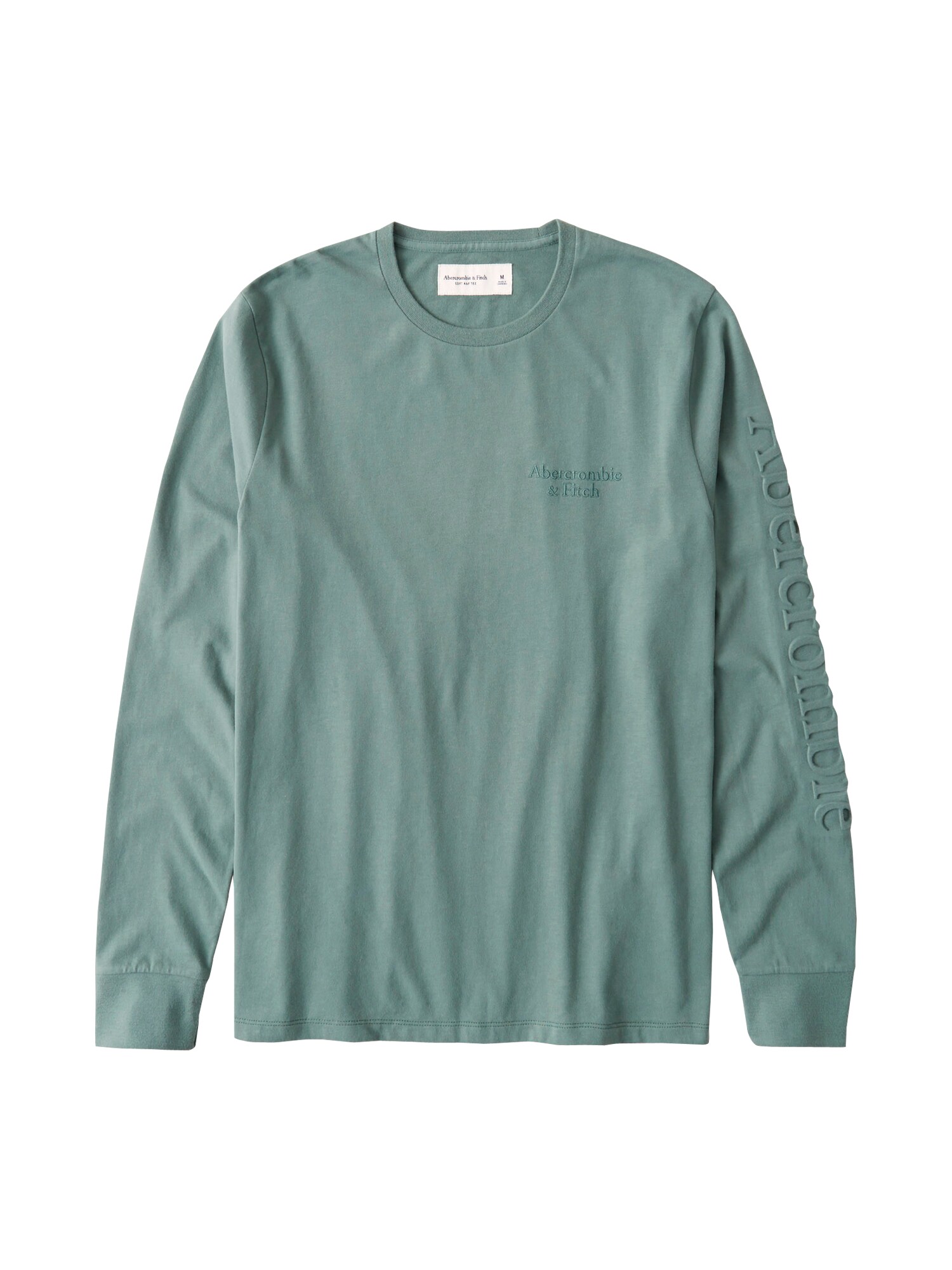 Abercrombie & Fitch Marškinėliai 'LS EMBOSS EXT'  žalia