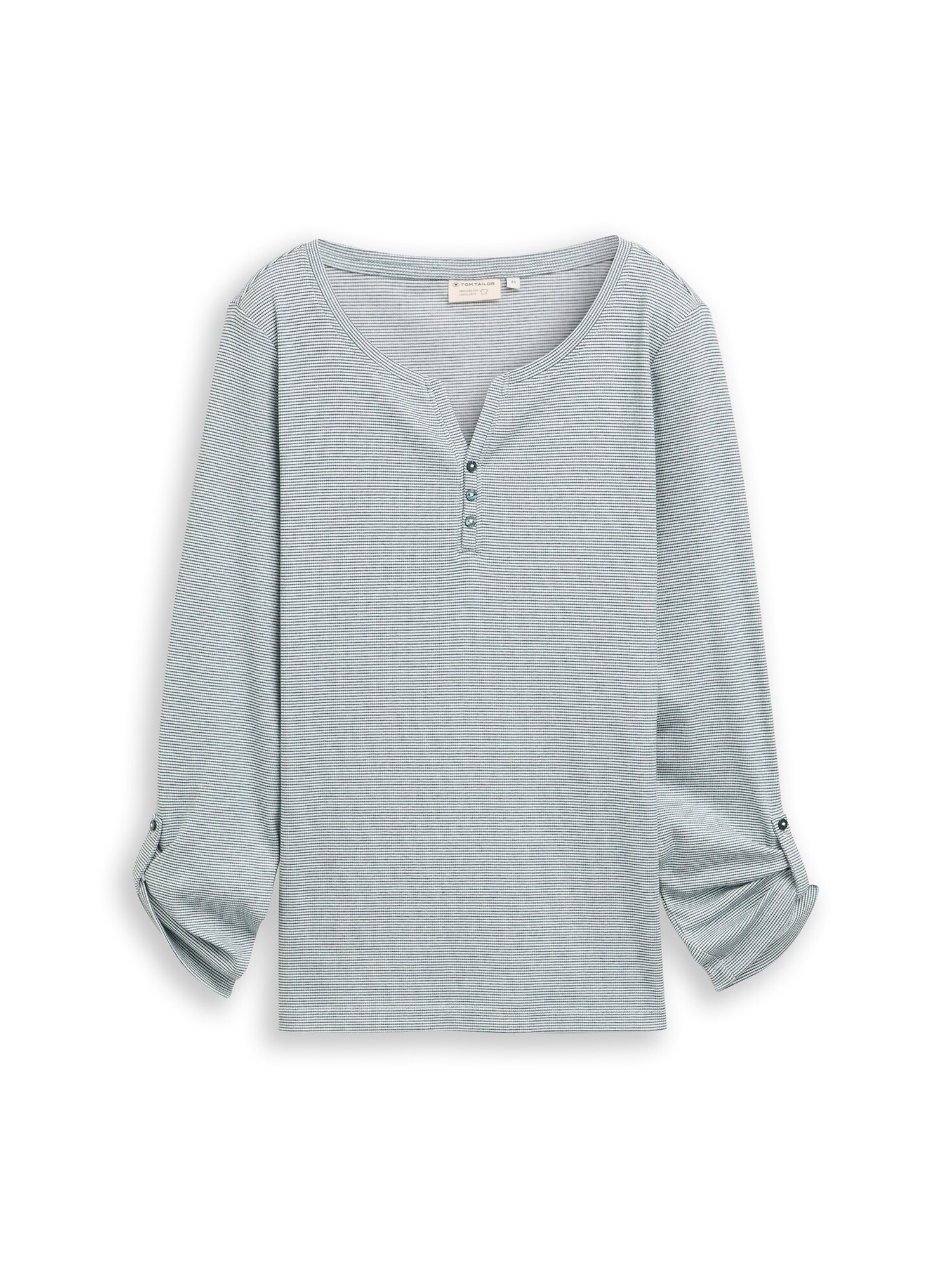 TOM TAILOR Tricou  verde pastel / alb