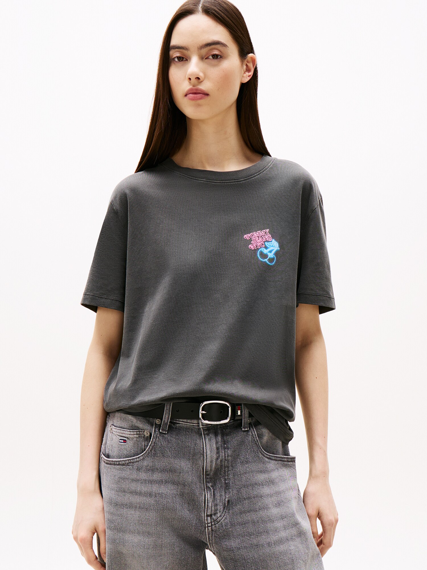 Tommy Jeans Póló  neonkék / neon-rózsaszín / fekete termék 2. képe