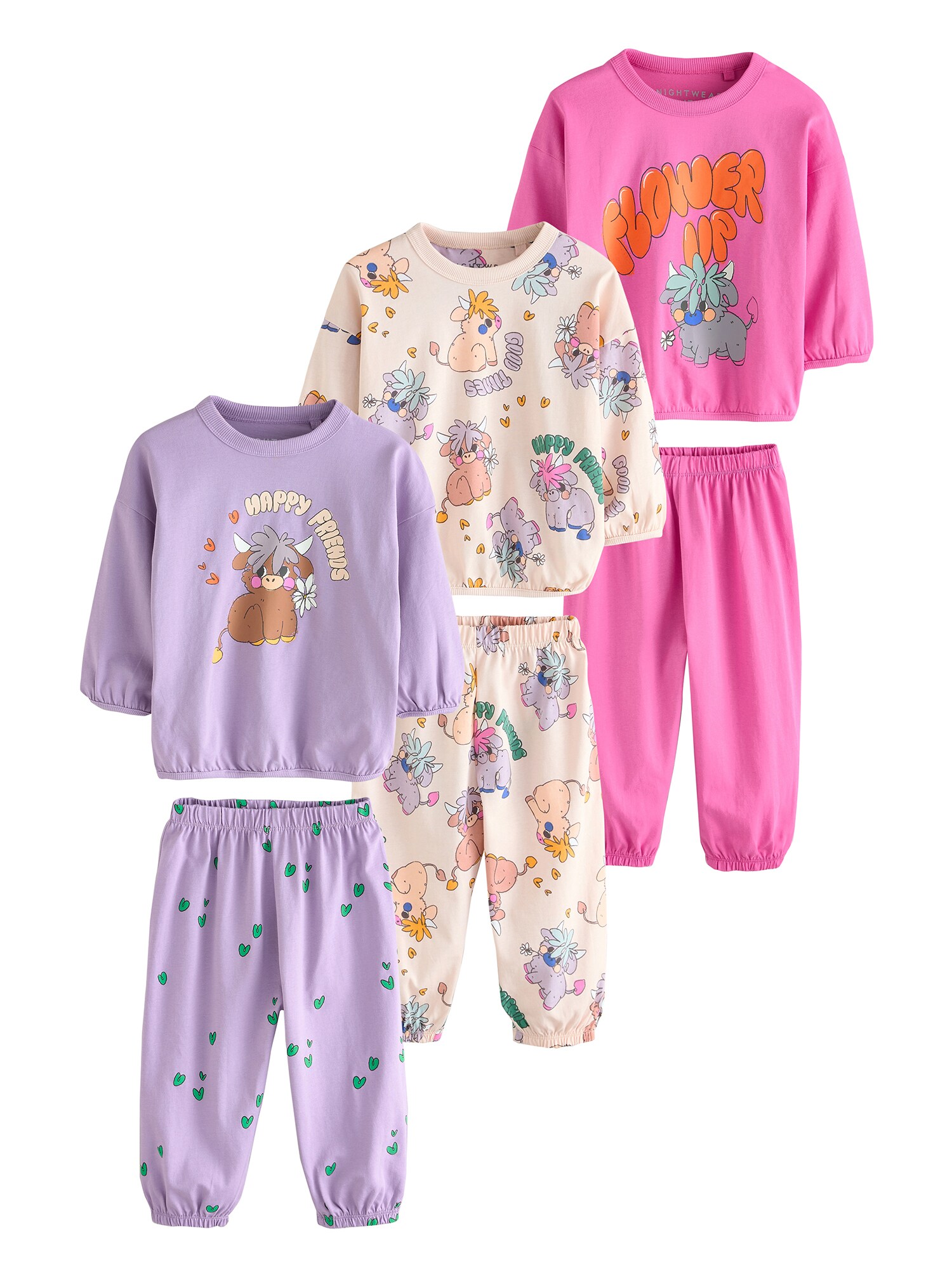 Next Pijamale  bej / lila / roz