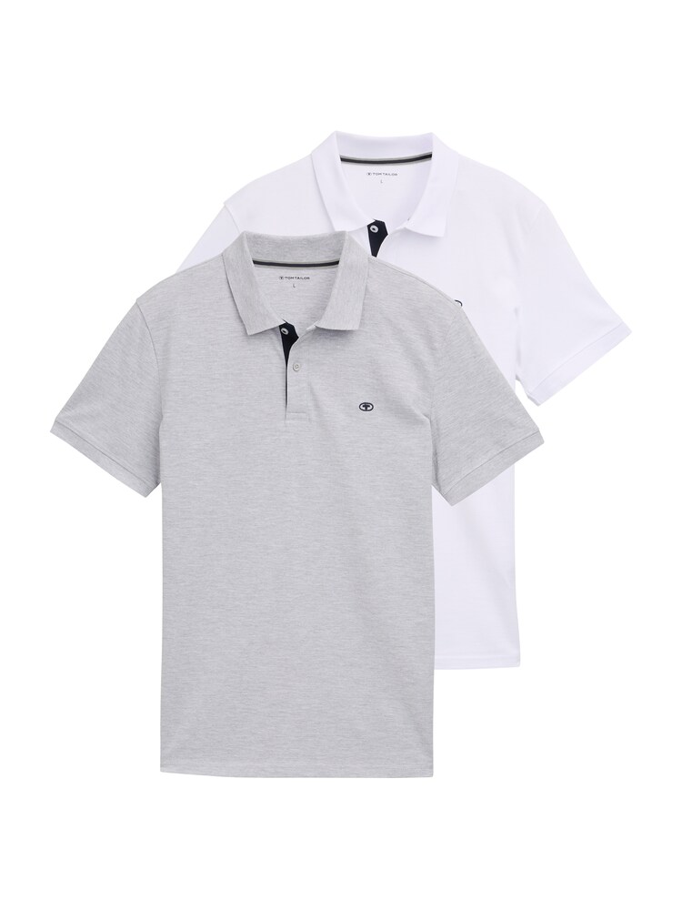 TOM TAILOR Poloshirt Herren Größe M navy / hellgrau / weiß
