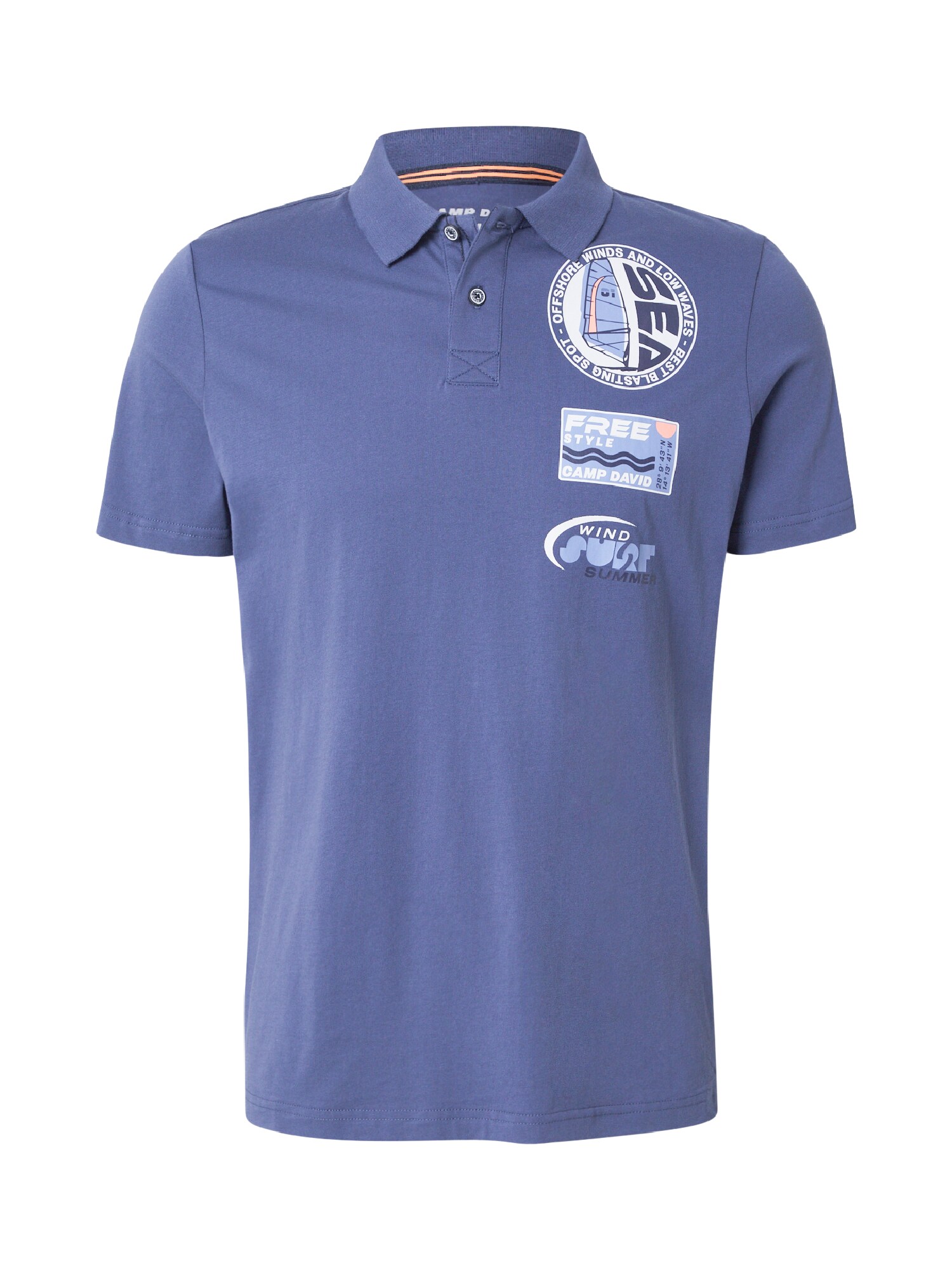 CAMP DAVID Tricou opal / alb