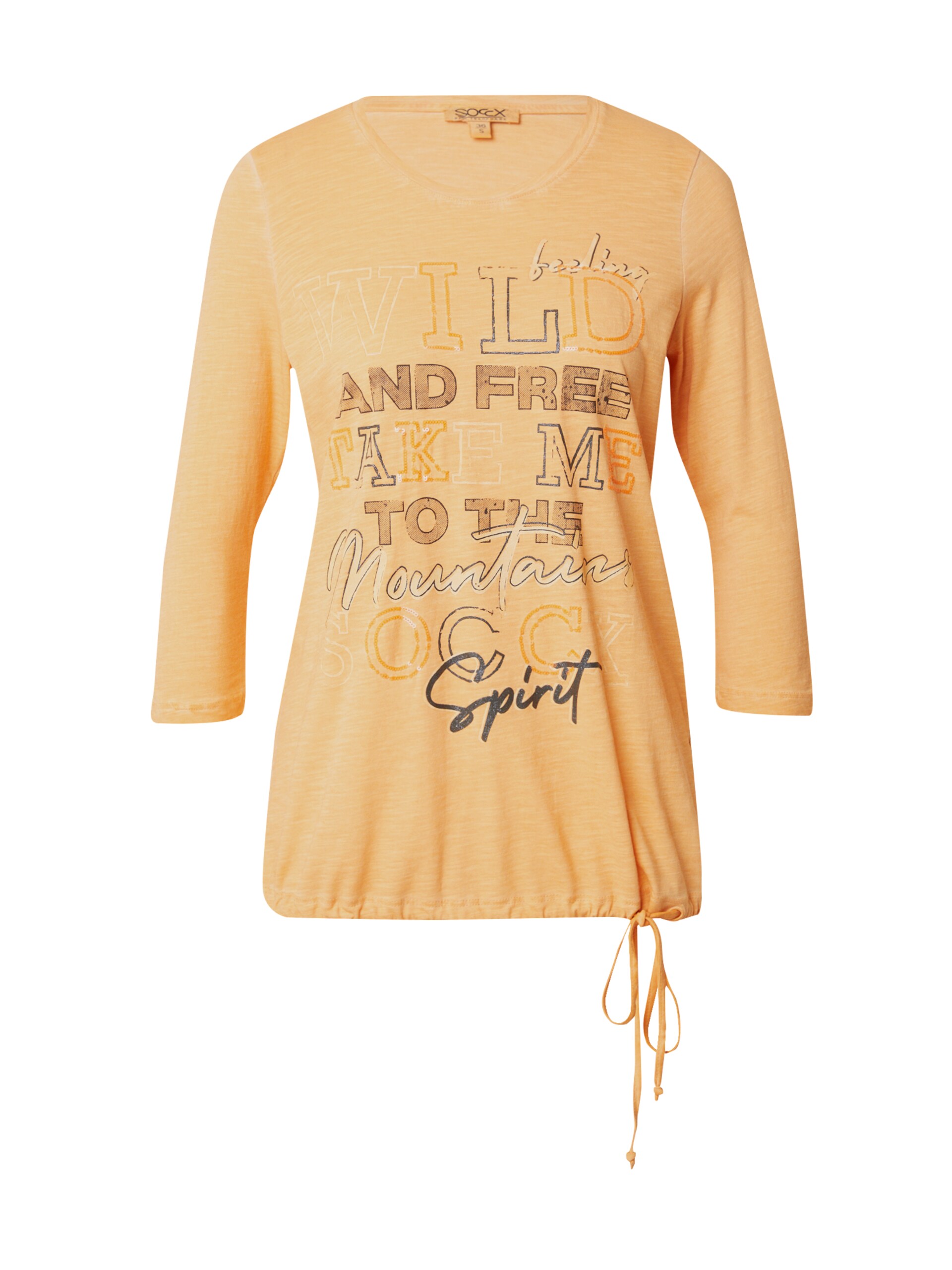 Soccx T-shirt 'Wanderlust' mörkblå / orange dam