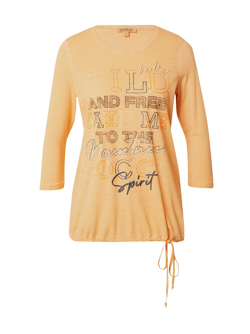 T-shirt 'Wanderlust' mörkblå / orange