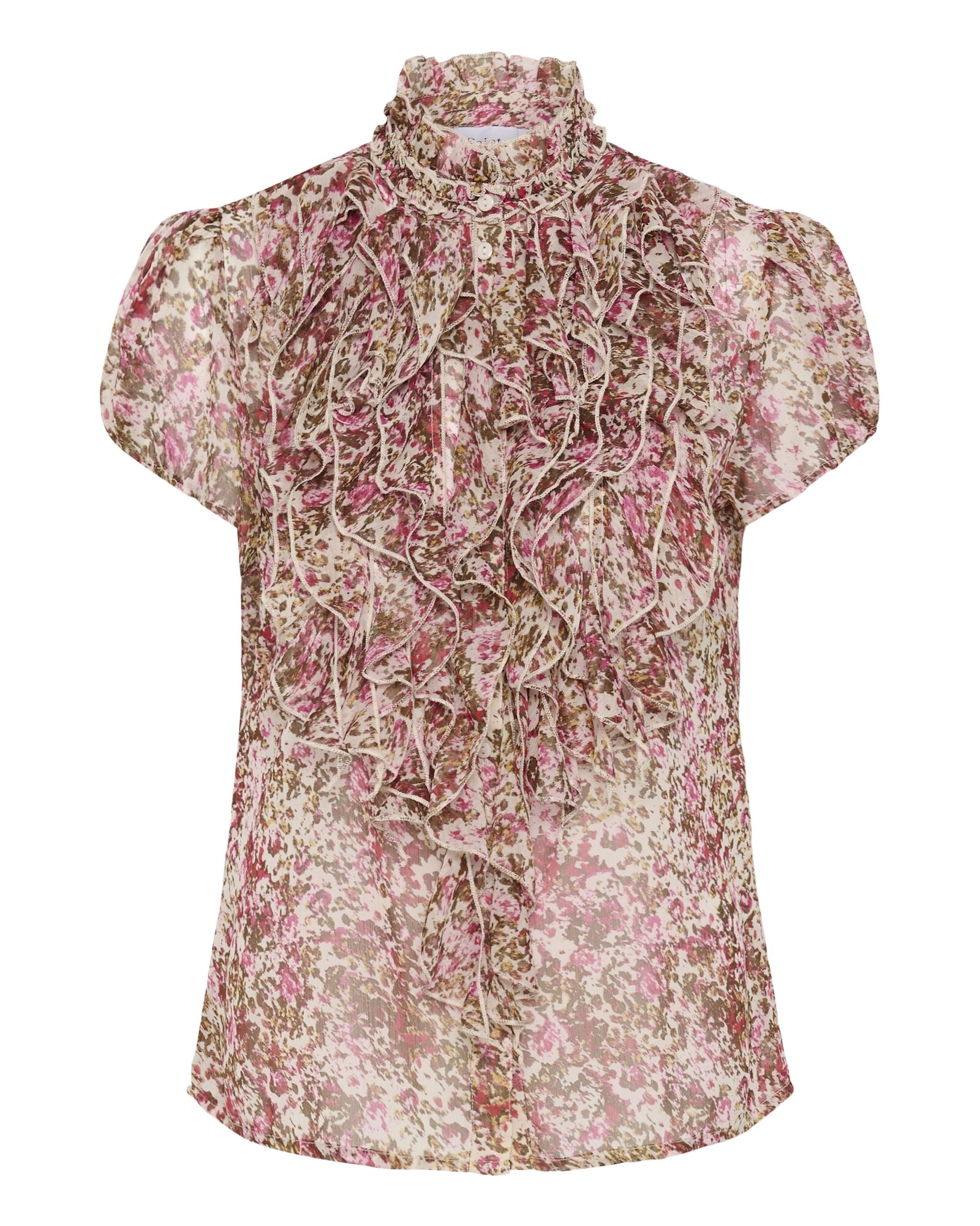 SAINT TROPEZ Blusa 'LiljaSZ'  beige / oliva / rosa