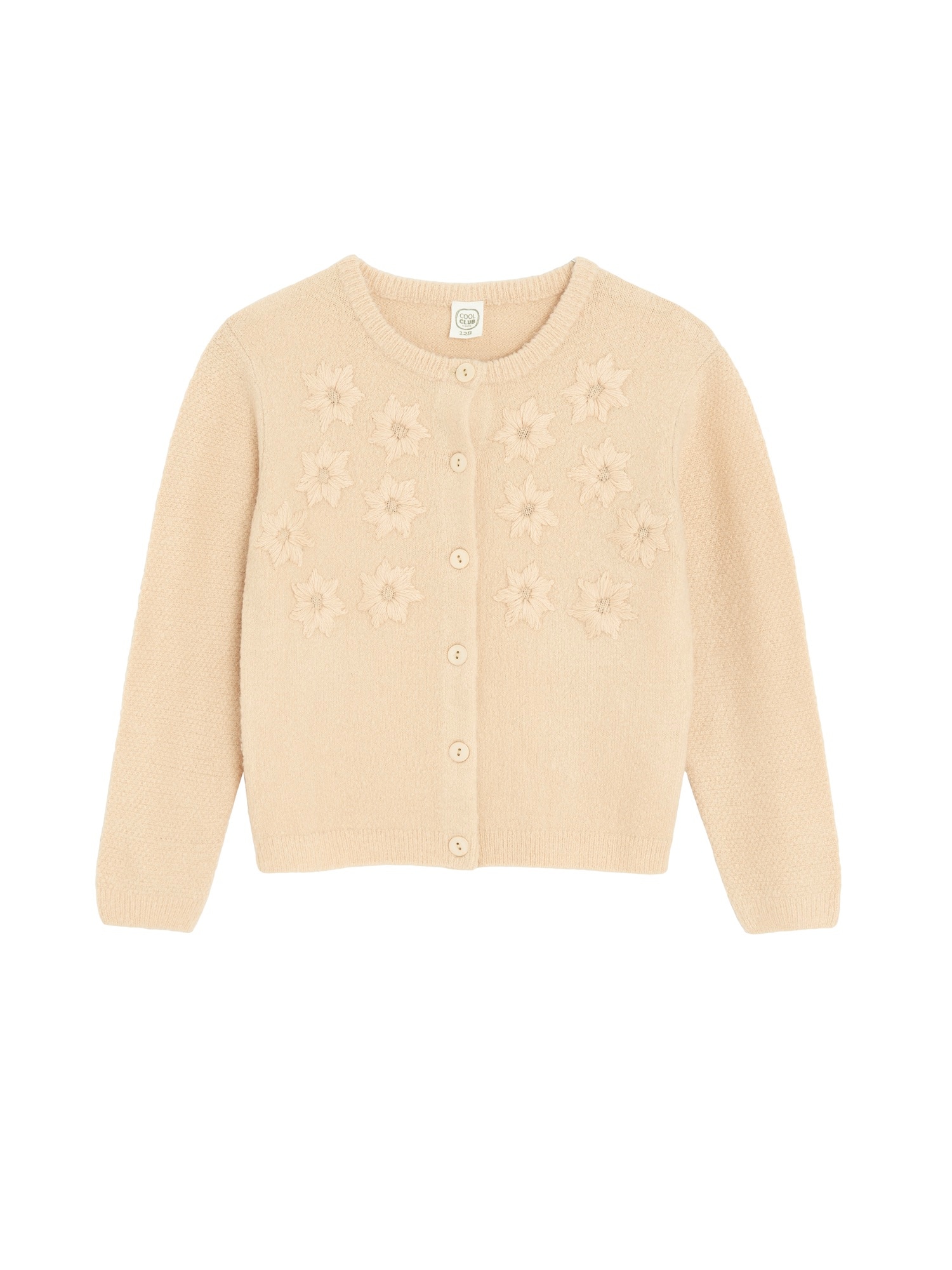 Cool Club Geacă tricotată  alb lână