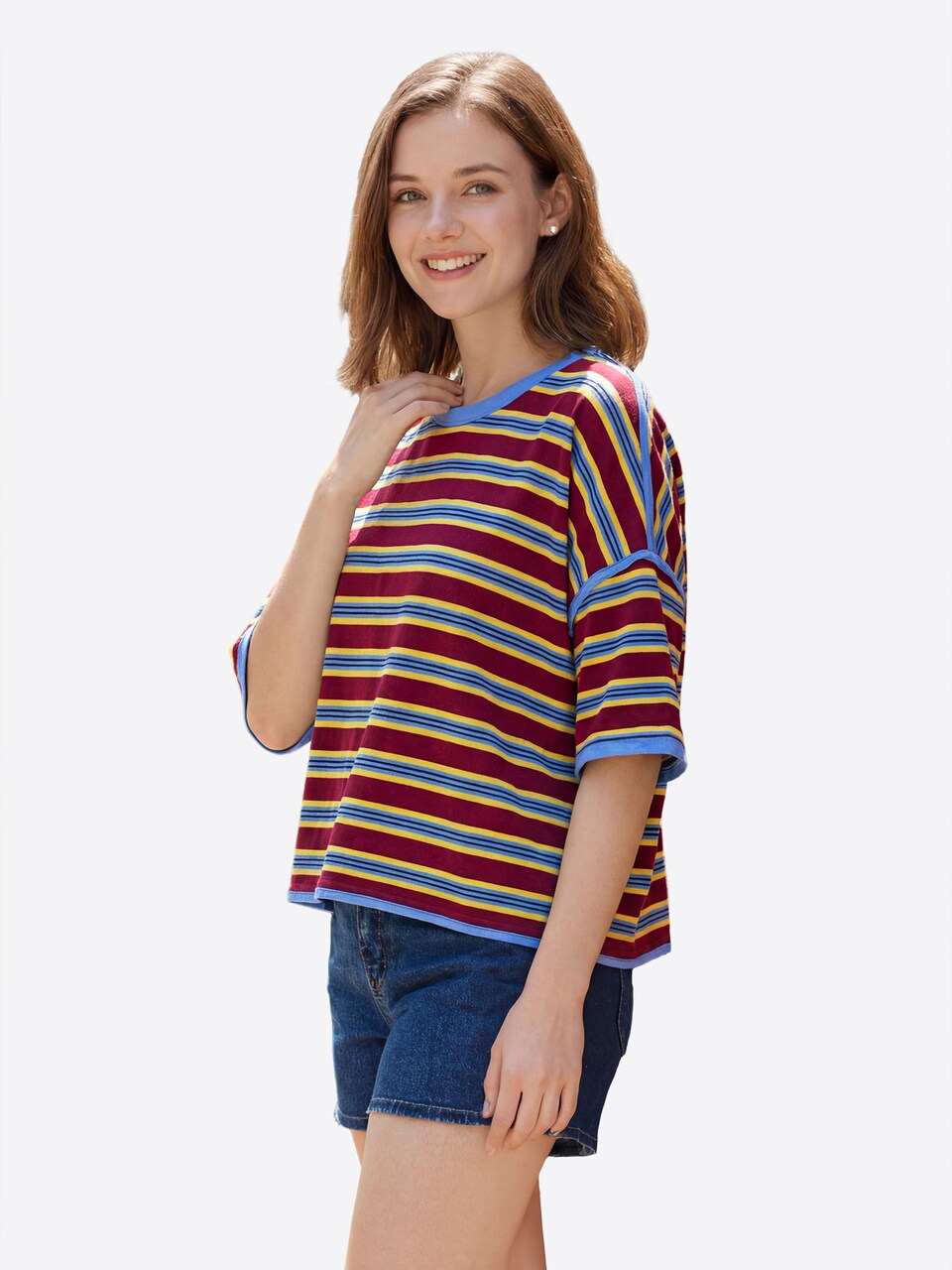 T-shirt blå / guldgul
