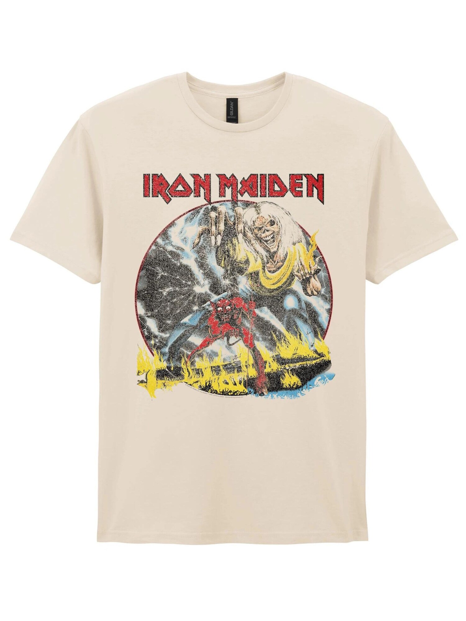 Iron Maiden Camiseta 'Iron  Maiden Number Of The Beast Vintage T-Shirt'  beige / blanco natural