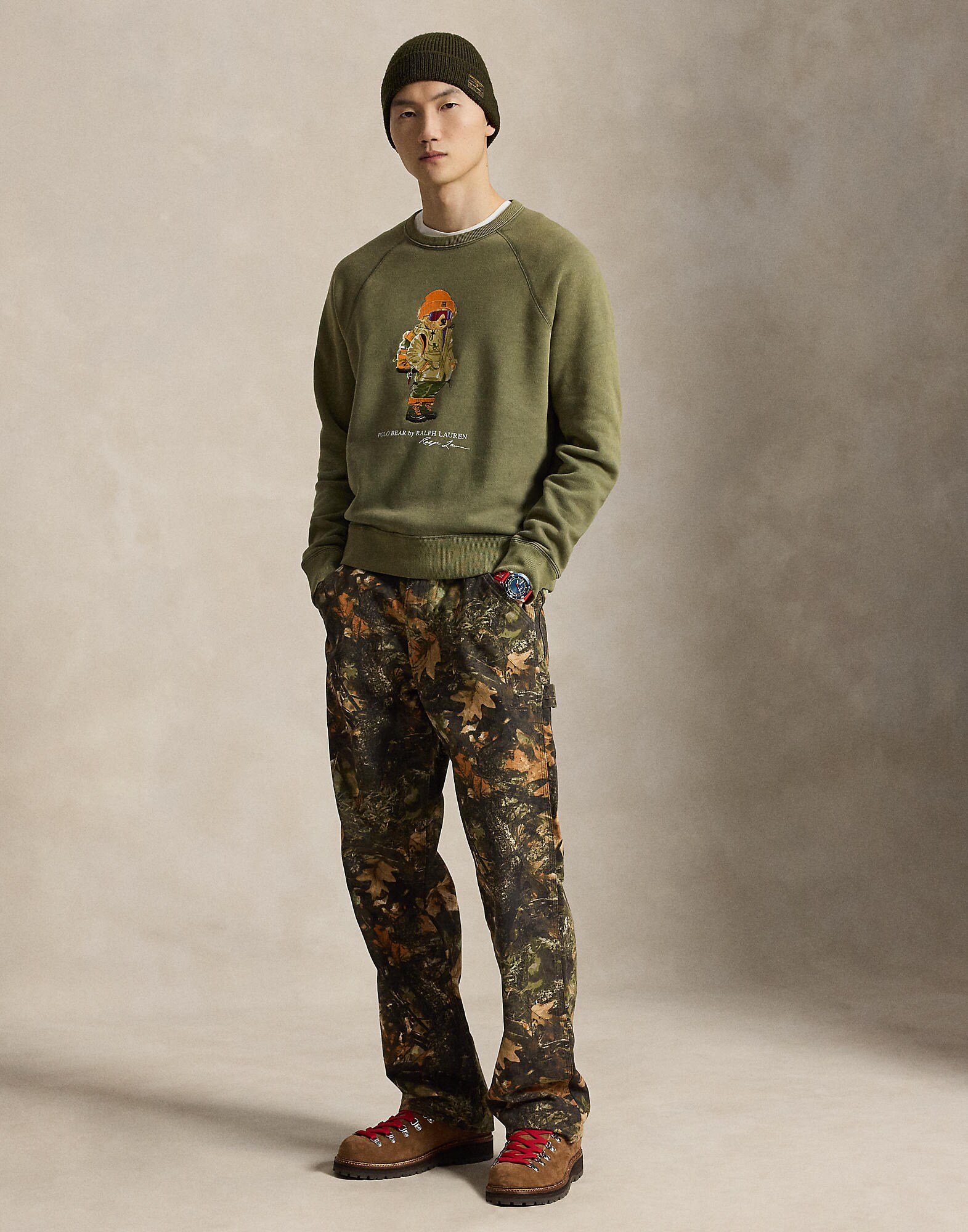 Polo Ralph Lauren Sudadera  oliva / kiwi / naranja / blanco – imagen 4