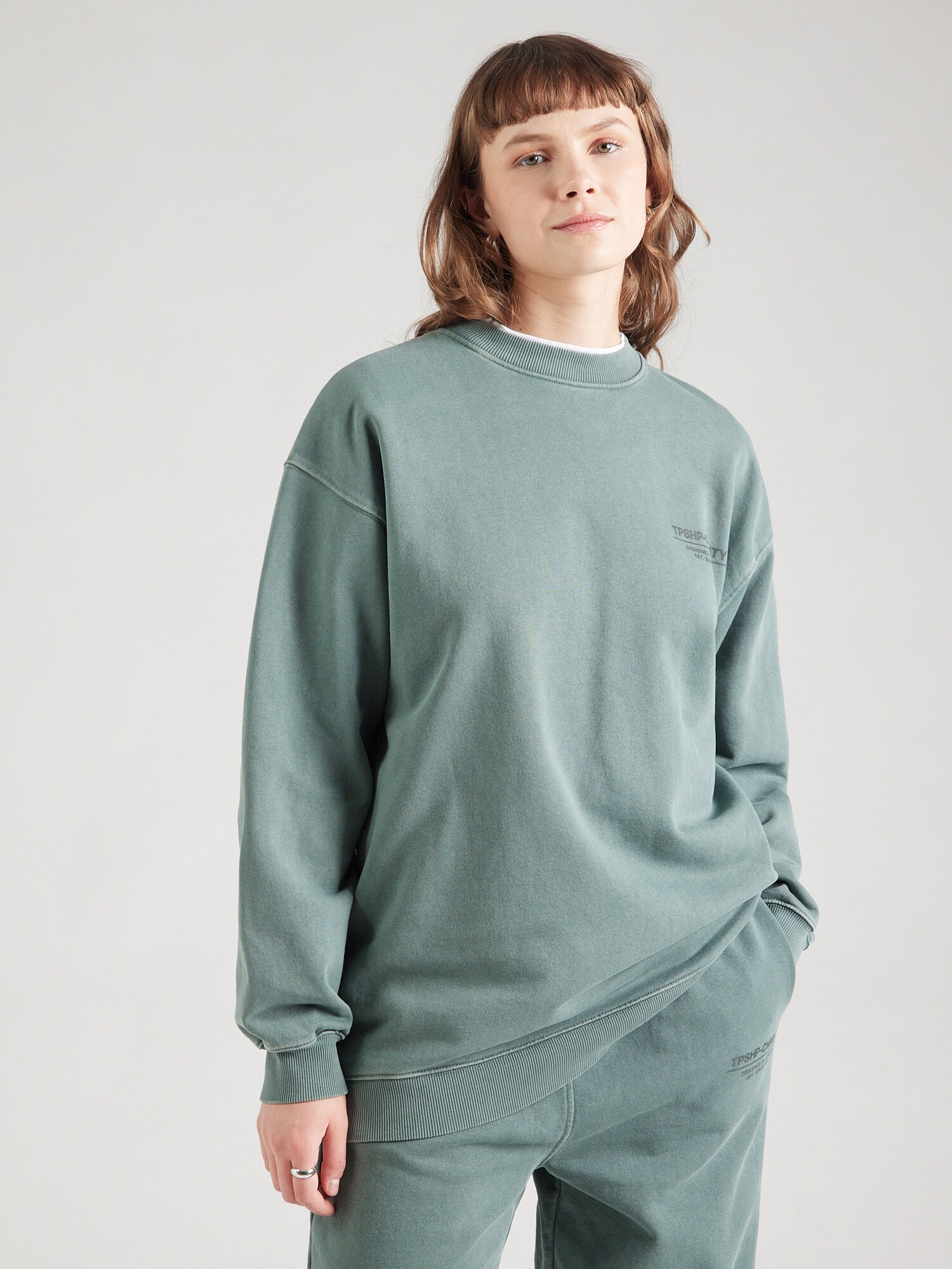 TOPSHOP Tréning póló  szürke / világoszöld termék 2. képe