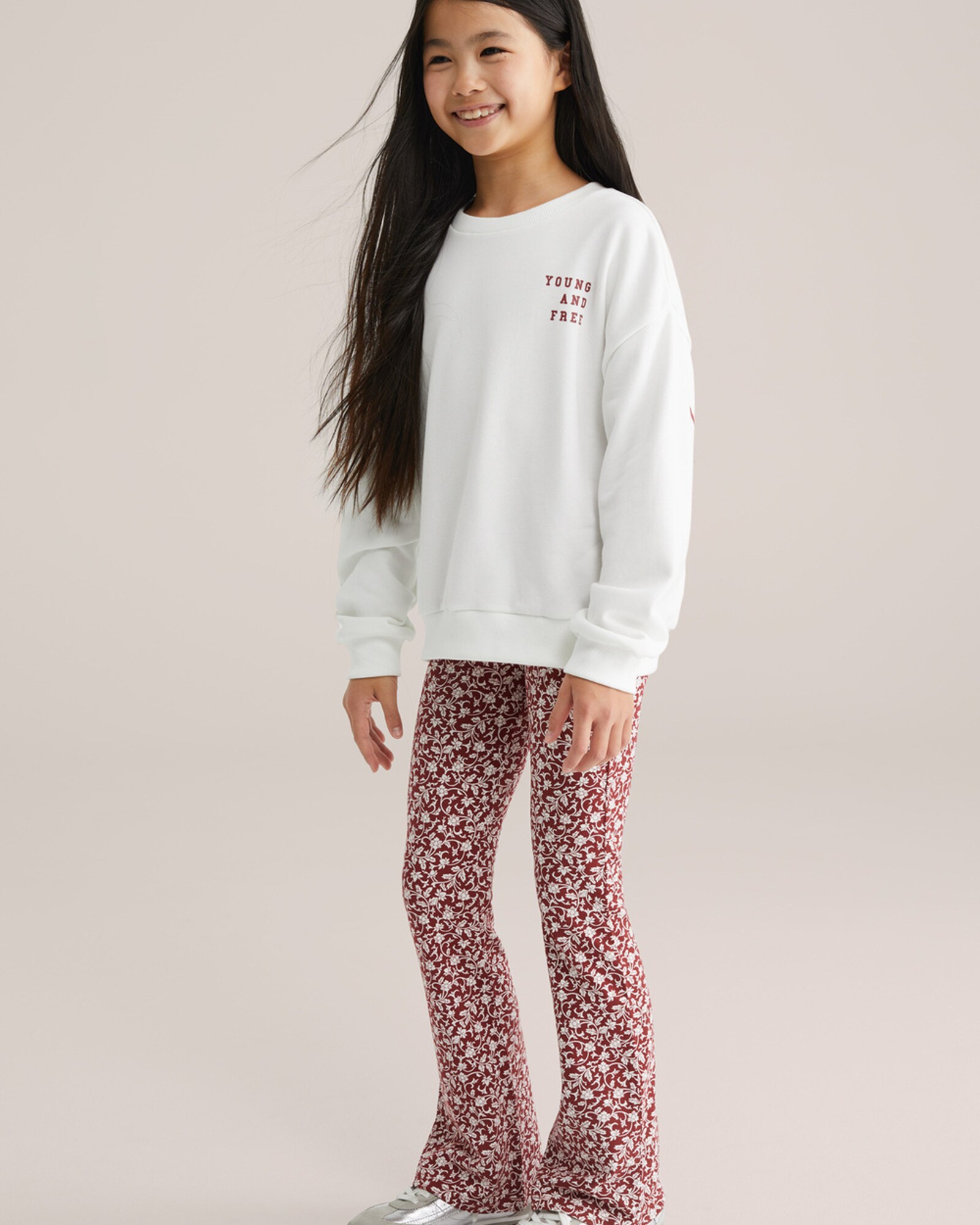 WE Fashion Nohavice burgundská / biela (obrázok 6)
