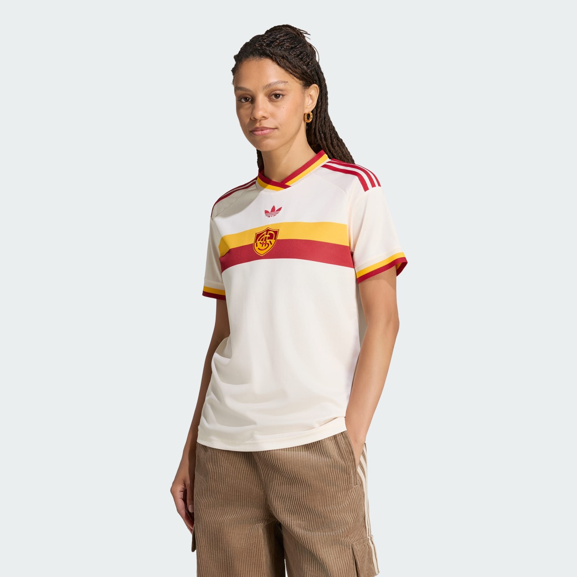ADIDAS PERFORMANCE Camiseta de fútbol 'AS Rom 26/27'  amarillo / oliva / rojo / blanco – imagen 3