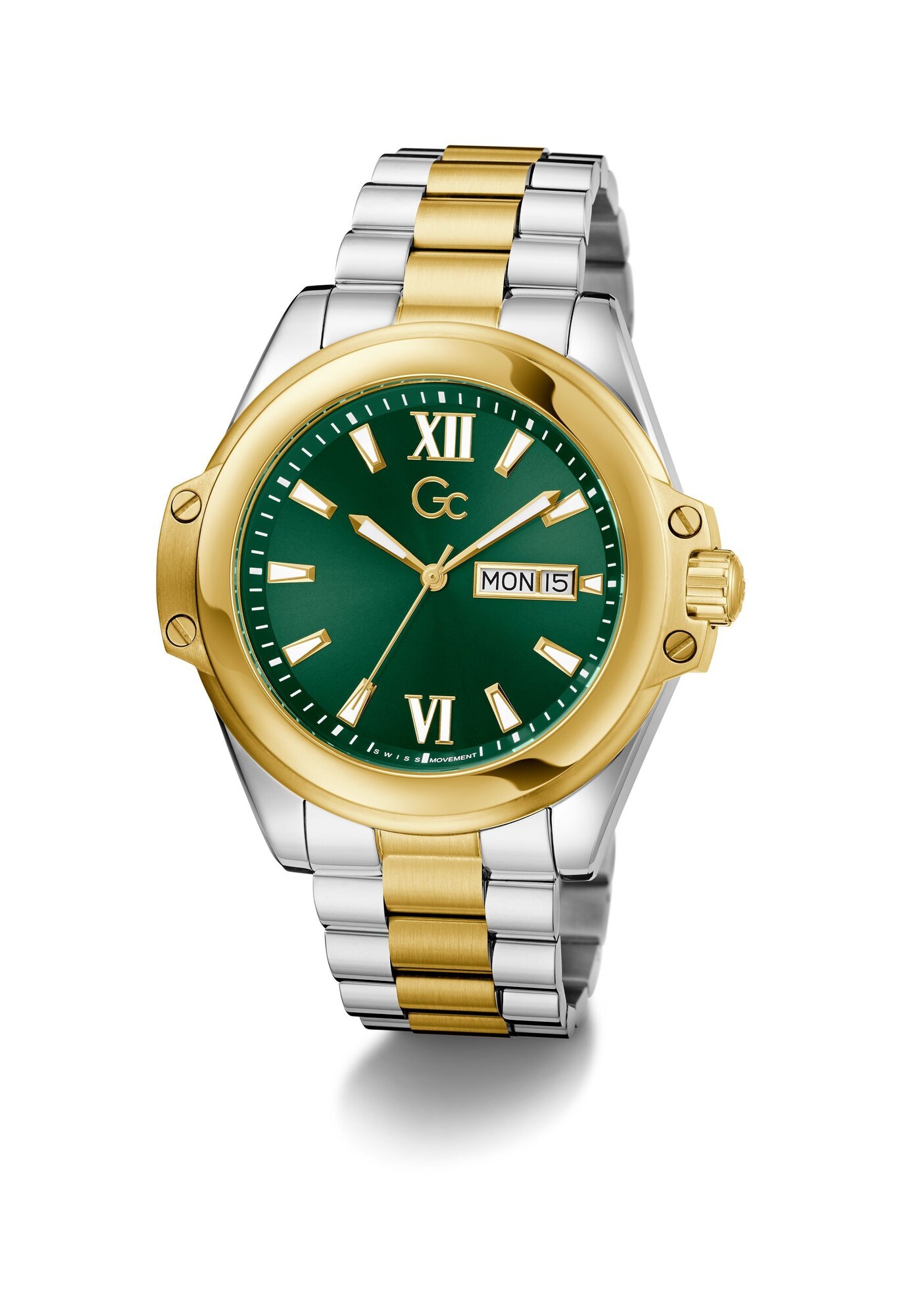 Gc Analoog Horloge 'Bolt' Goud / Groen / Zilver