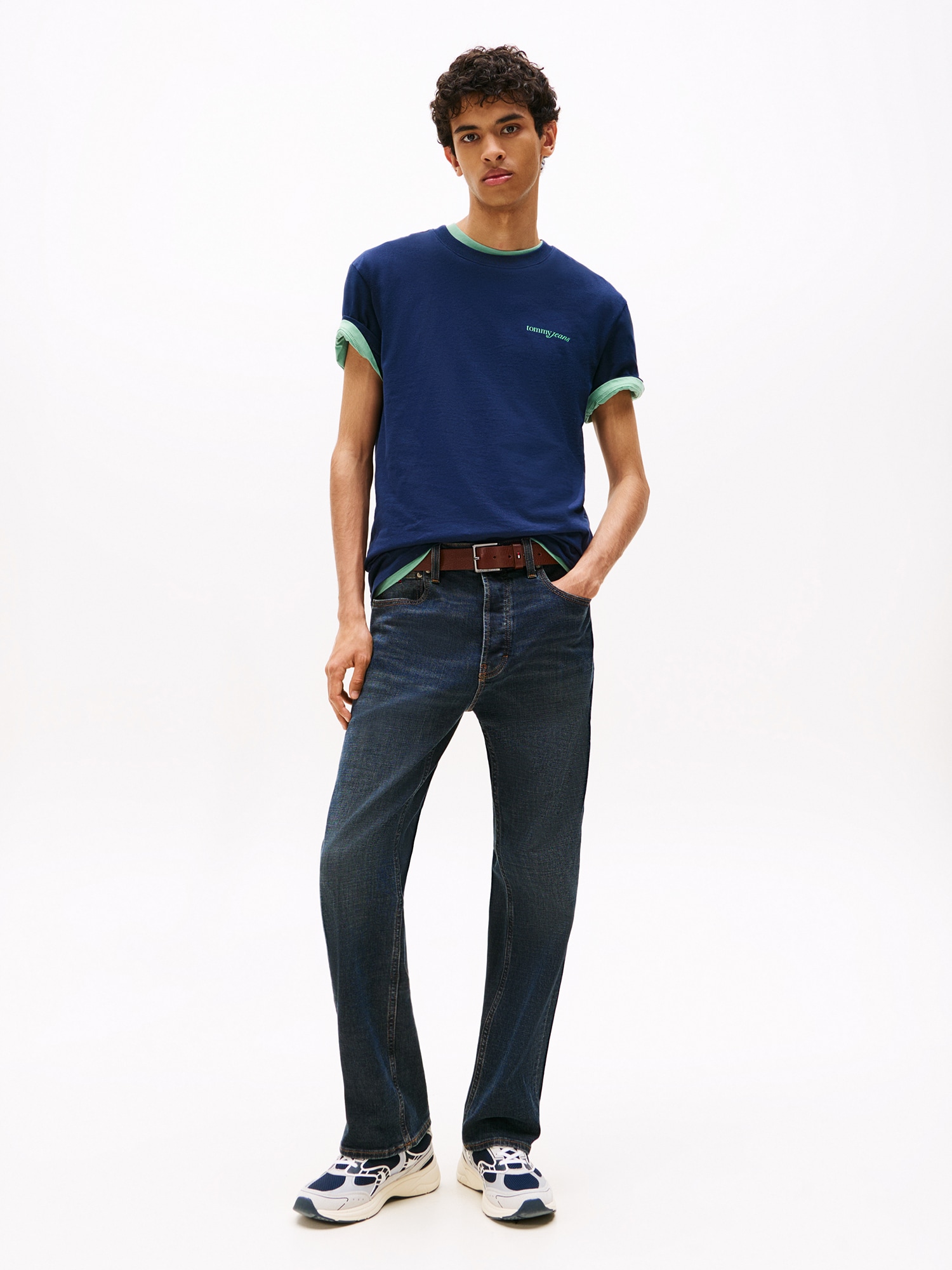 Tommy Jeans Tričko námornícka modrá / mätová / fialová / čierna (obrázok 4)