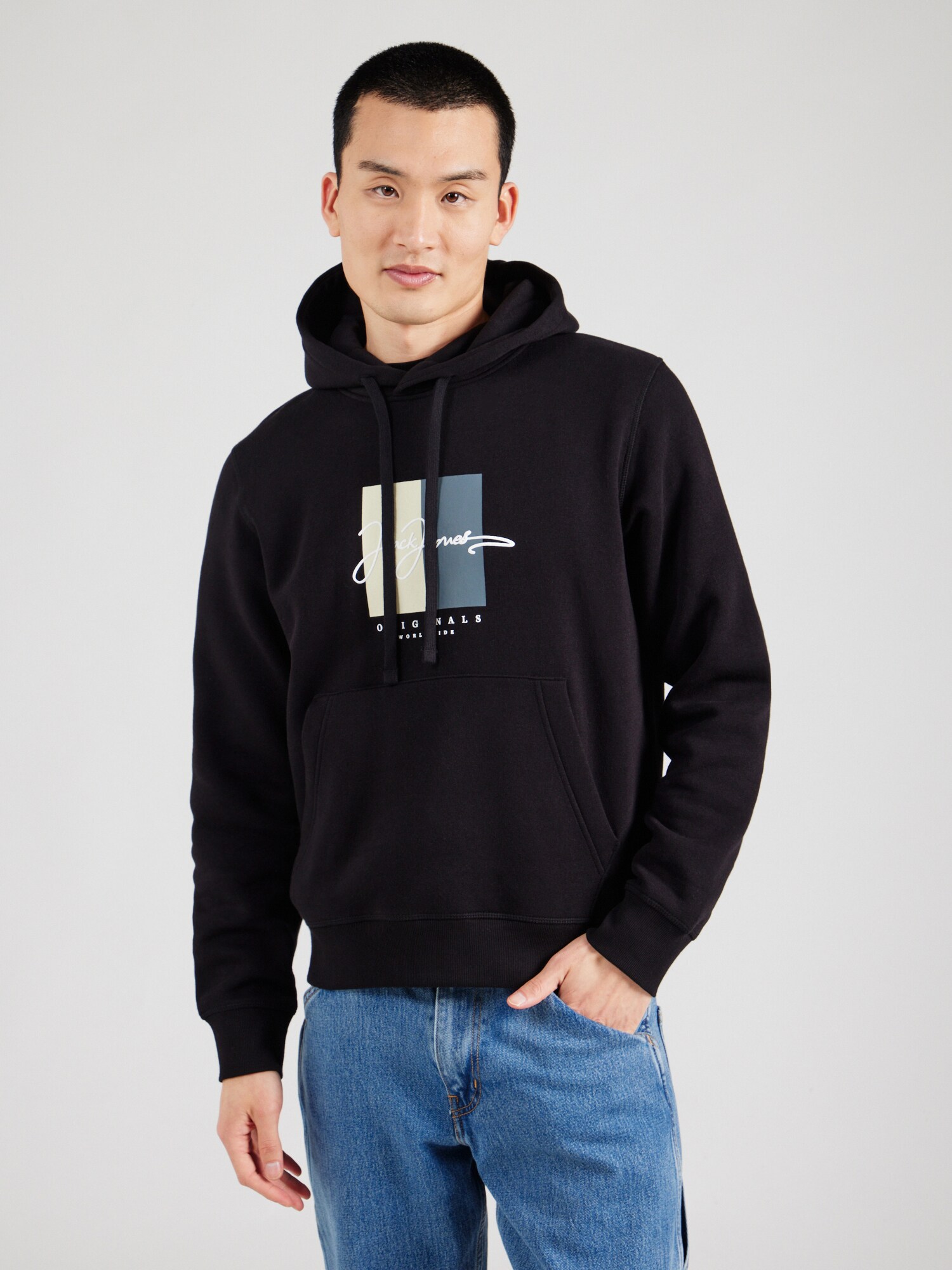 JACK & JONES Tréning póló 'FREDERIKSBERG'  opál / fekete / fehér termék 2. képe