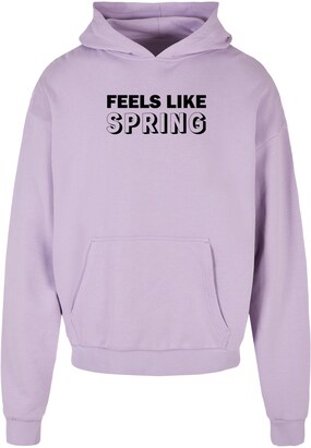 Merchcode Sweatshirt ‘Spring – Feels Like’ Lila / Zwart