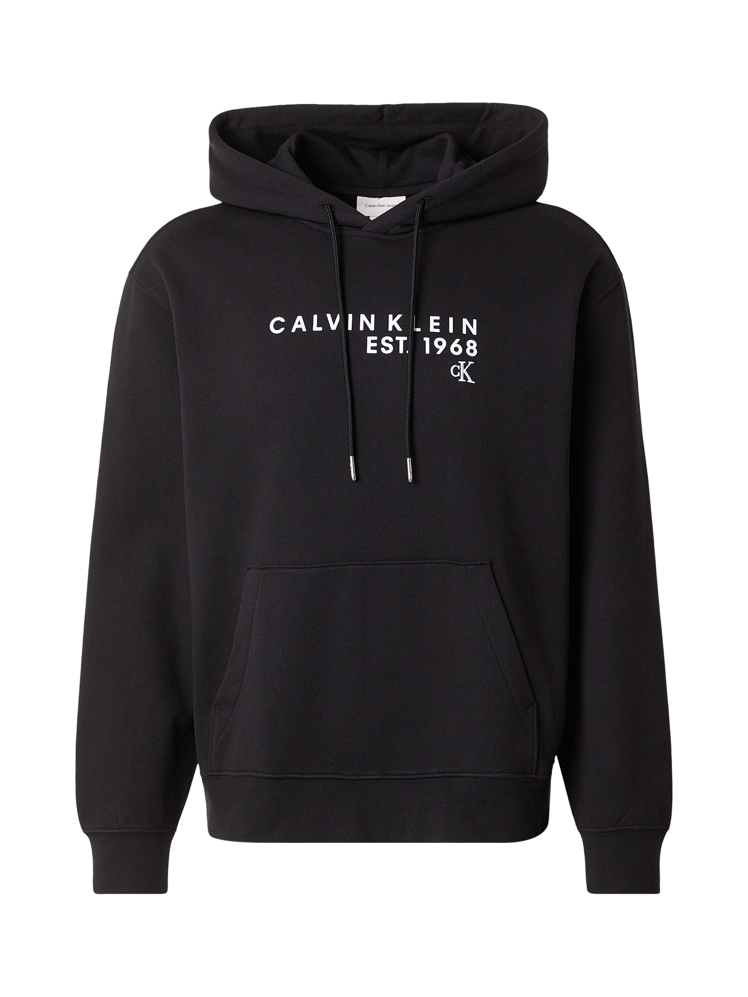 Calvin Klein Jeans Bluză de molton  negru / alb