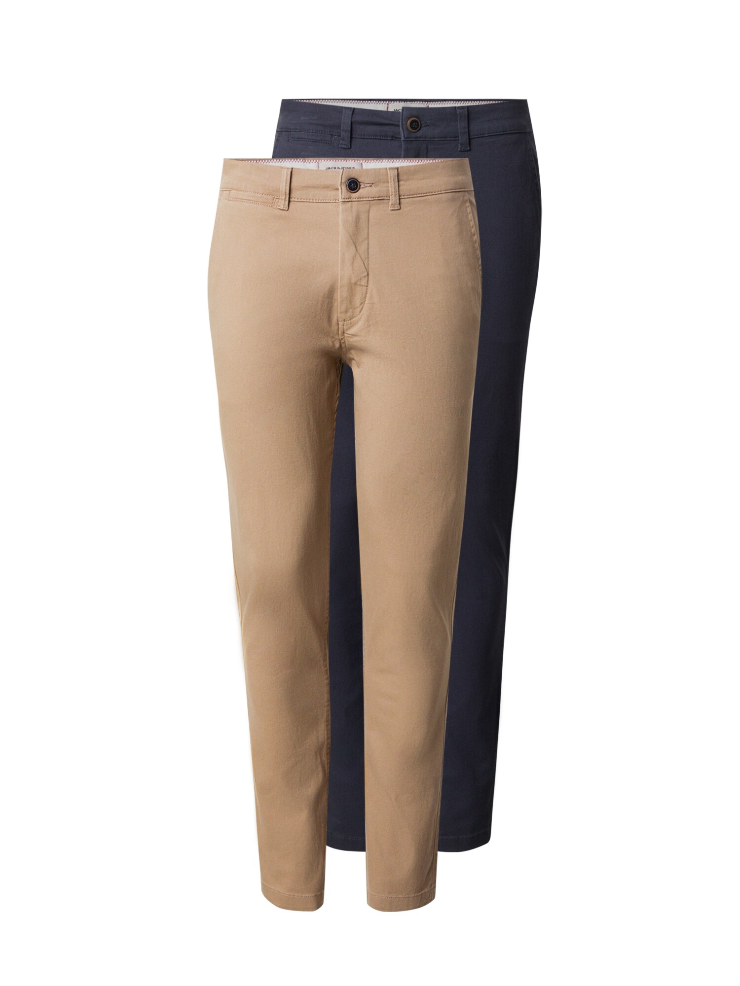 JACK & JONES Chino nohavice 'Macro Dave'  béžová / tmavomodrá