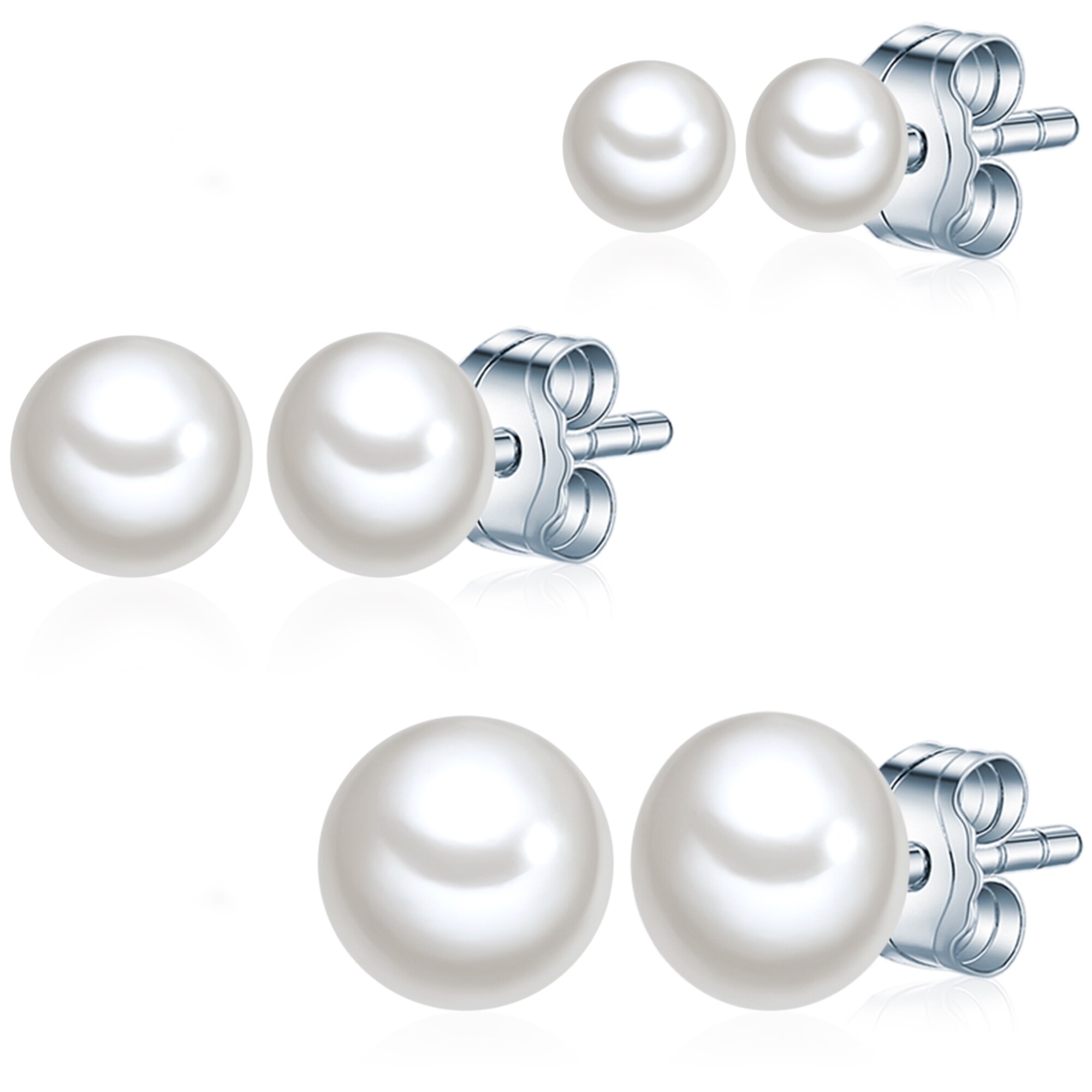Valero Pearls Cercei  argintiu / alb perlat