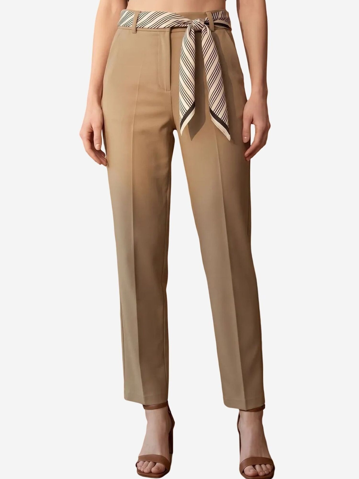 My fashion Hlače na crtu svijetlosmeđa