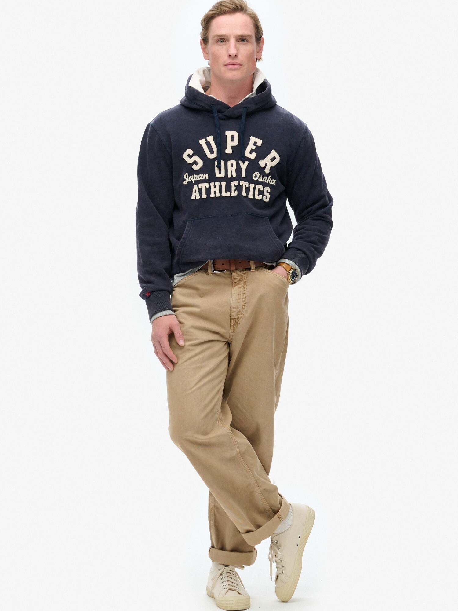 Superdry & Co Mikina béžová / námornícka modrá / krvavo červená (obrázok 3)