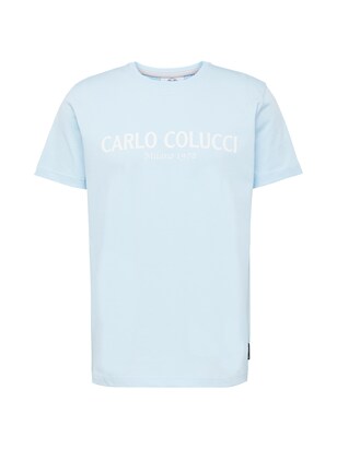 carlo colucci Shirt ‘Di Comun’ Lichtblauw / Wit