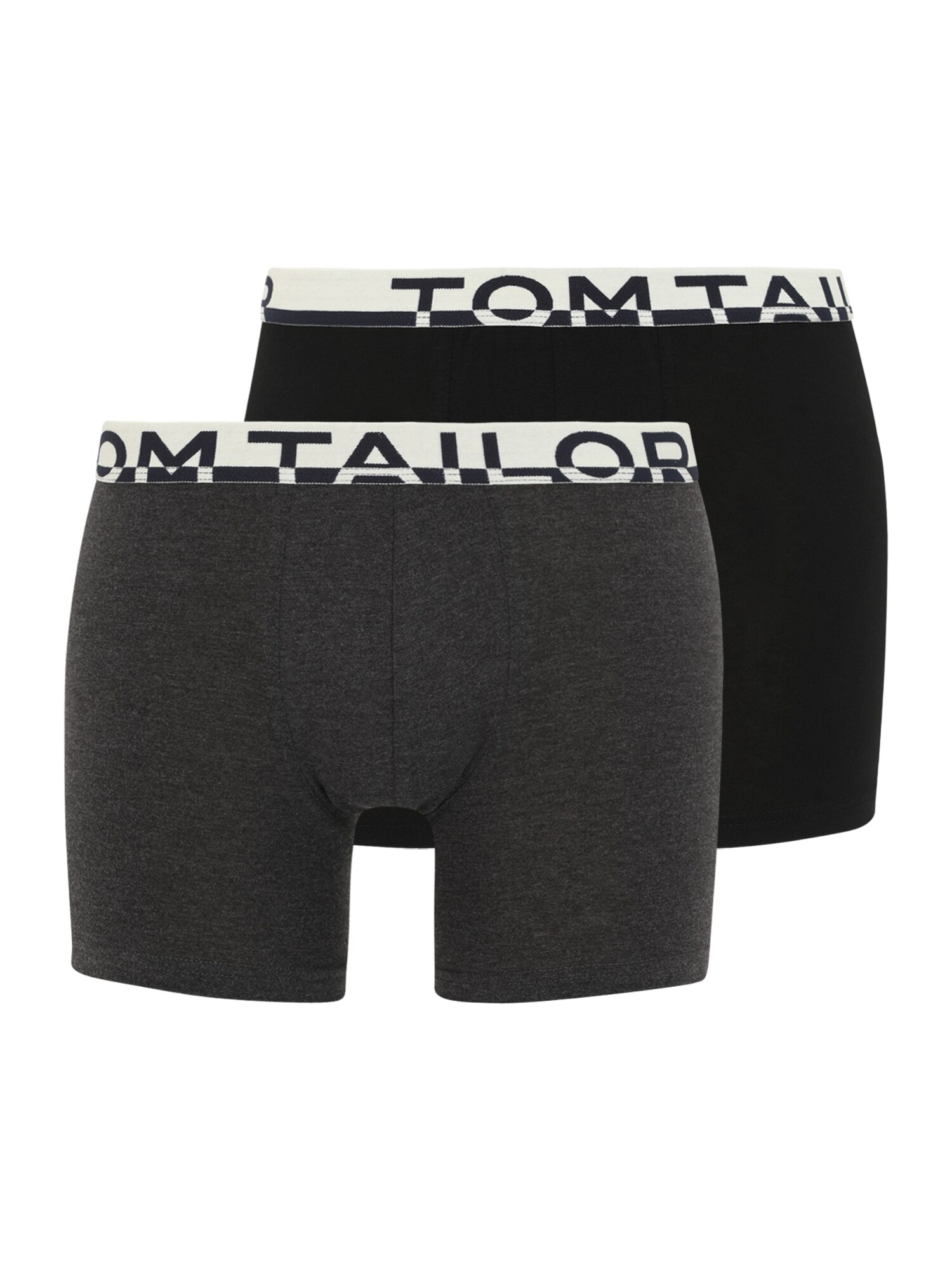TOM TAILOR Boxeri  gri închis / negru / alb