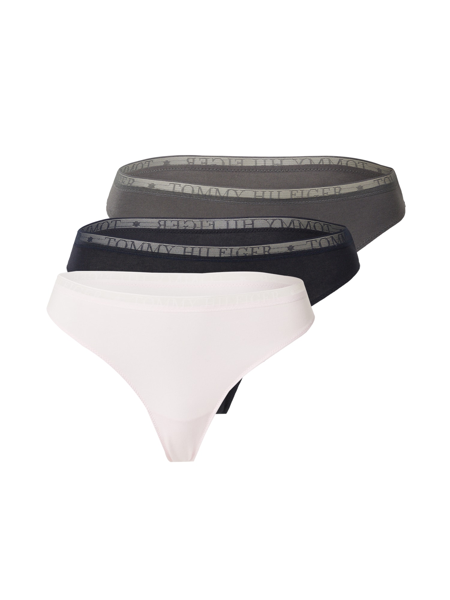 Tommy Hilfiger Underwear Стринг  базалтово синьо / пастелно розово / черно / бяло