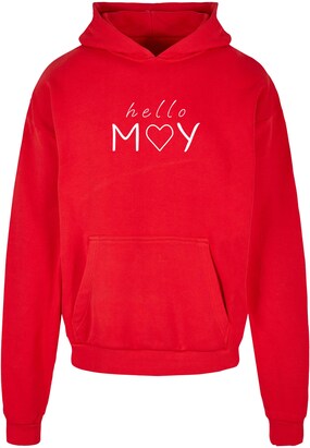 Merchcode Sweatshirt ‘Spring – Hello May’ Rood / Wit