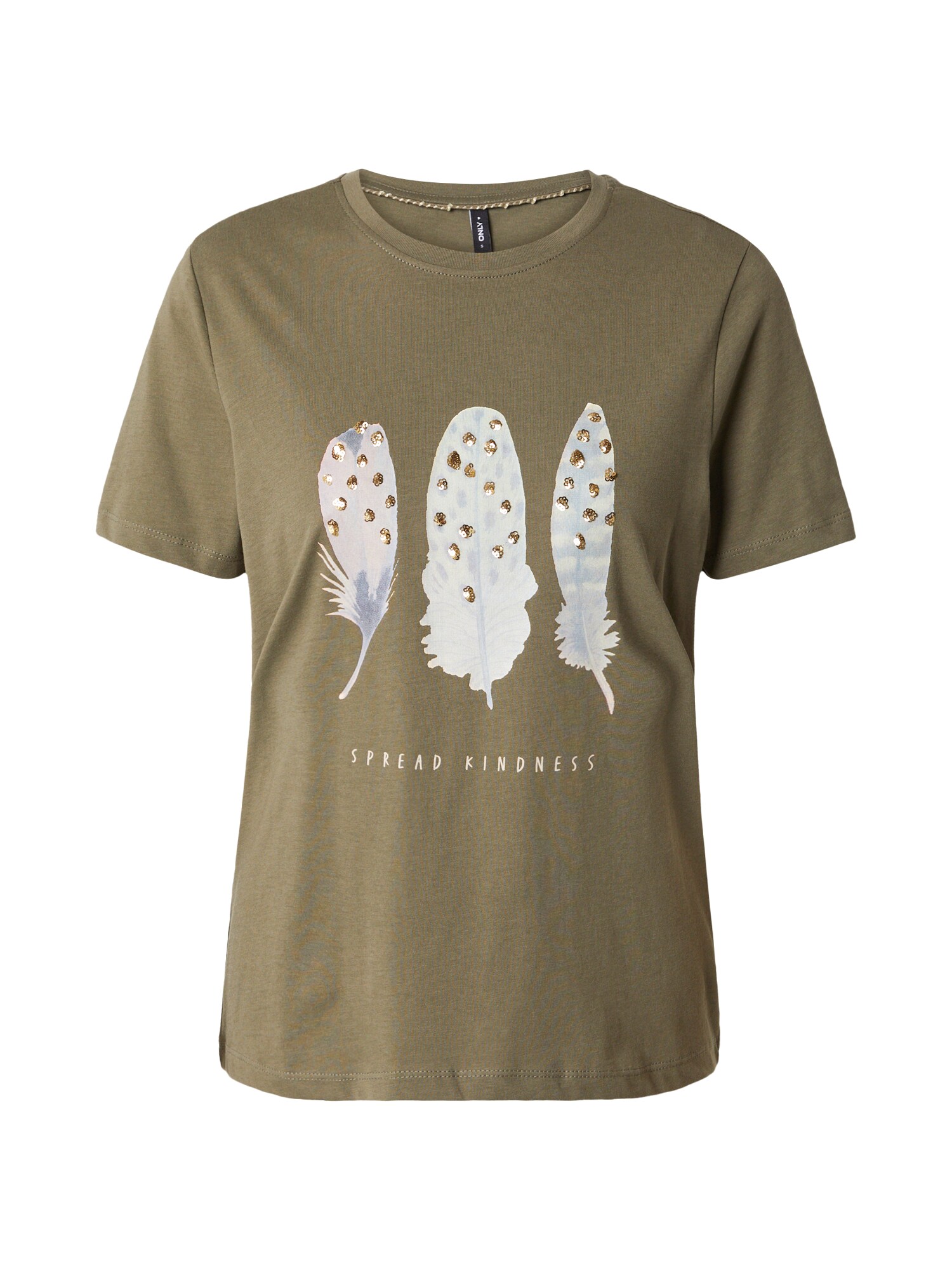 ONLY Marškinėliai 'KITA' auksas / šviesiai pilka / alyvuogių spalva / balta