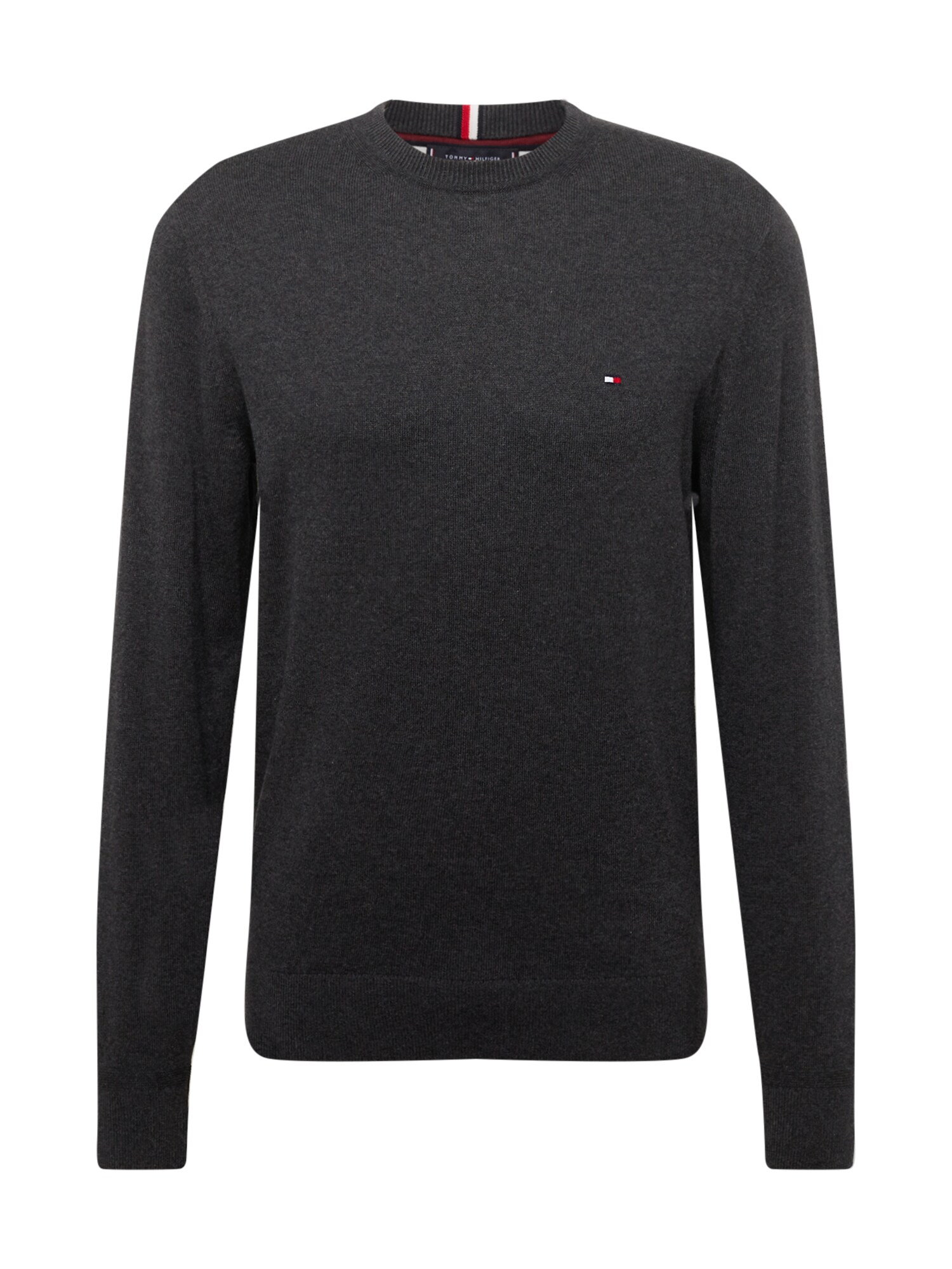 TOMMY HILFIGER Pulover  albastru închis / gri metalic / roșu intens / alb