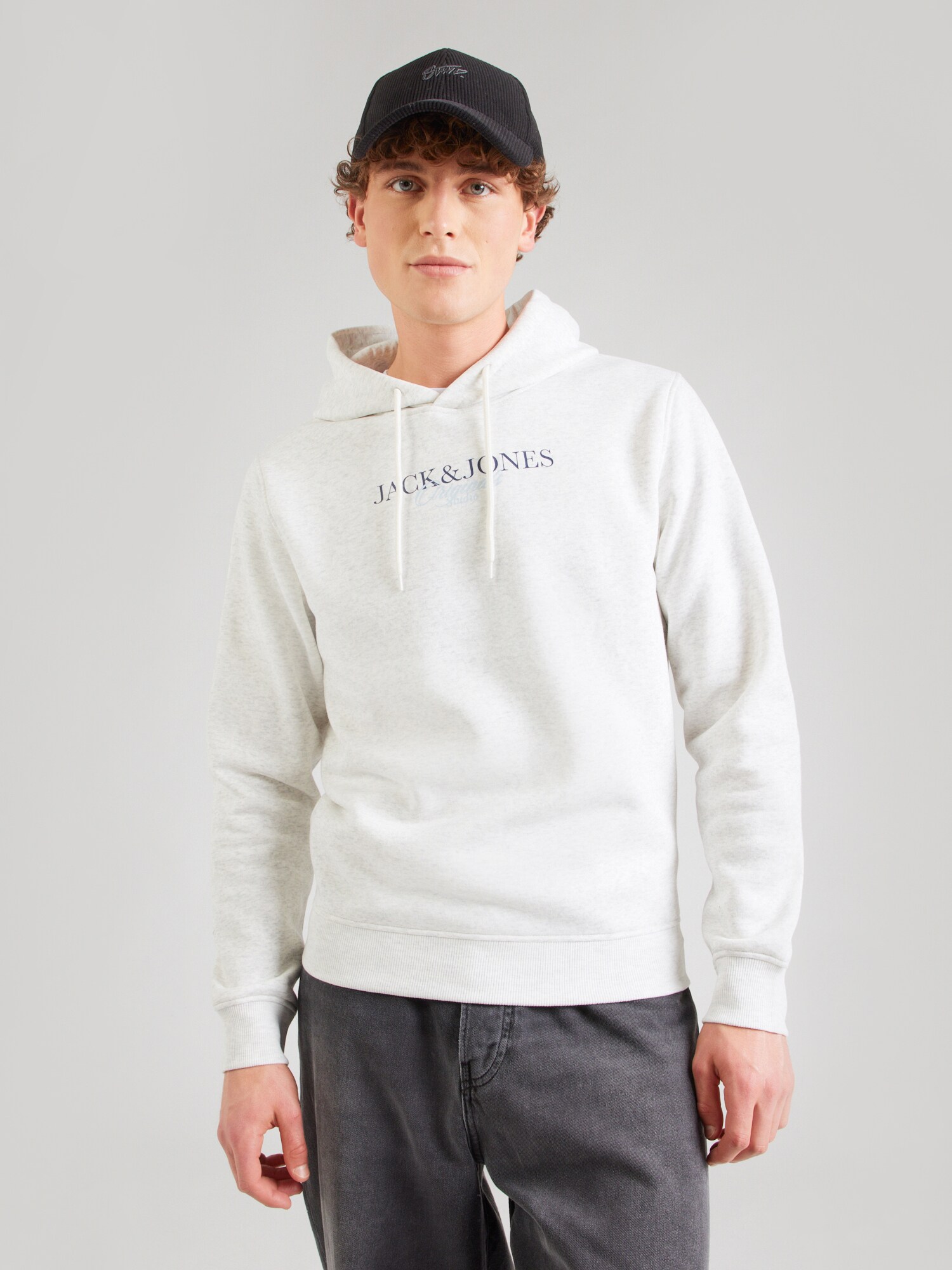 JACK & JONES Mikina 'JORBillyburg' sivá melírovaná / čierna (obrázok 5)