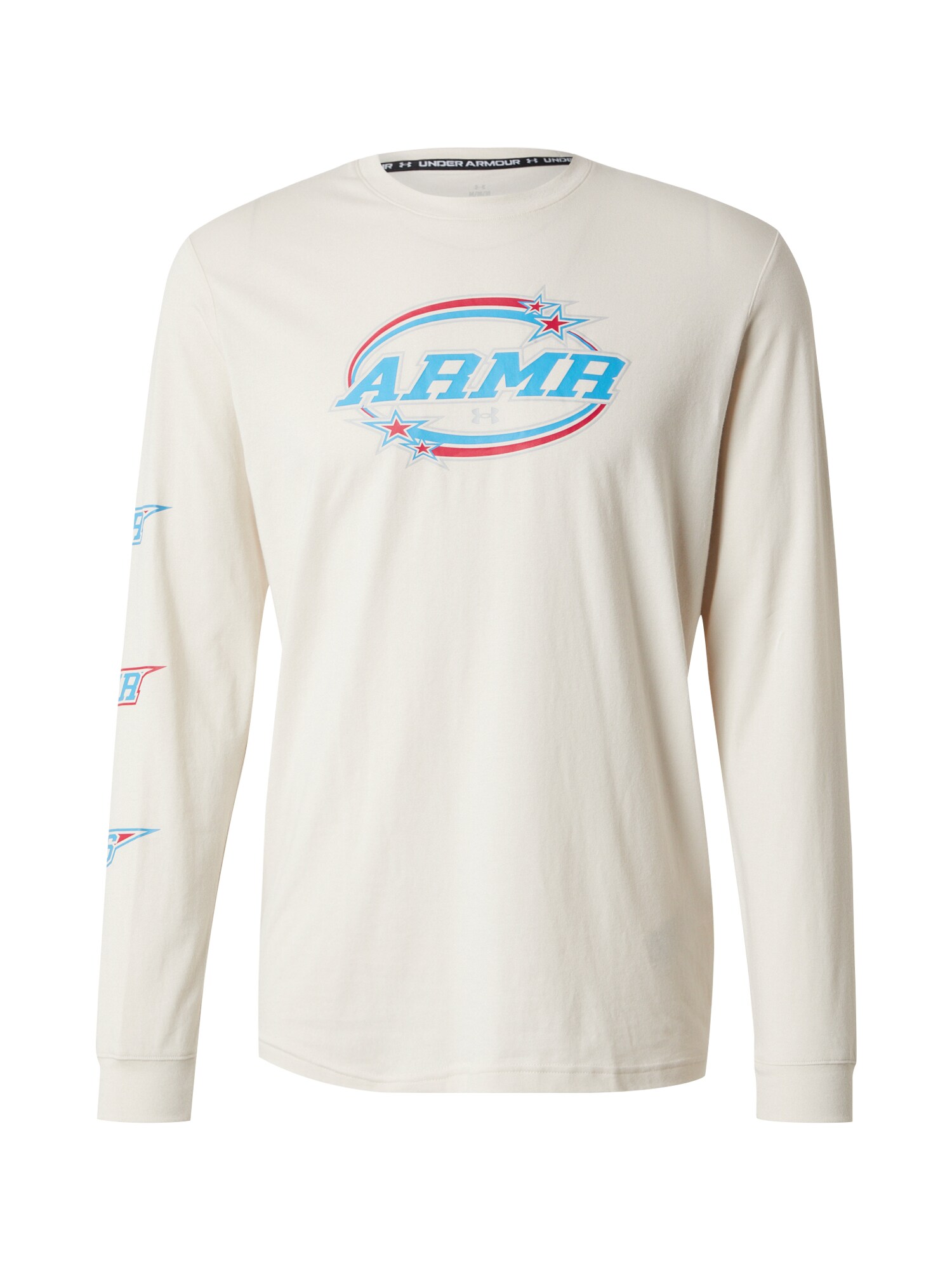 UNDER ARMOUR Funkčné tričko 'STACKED STARS'  azúrová / kamenná / svetlosivá / červená