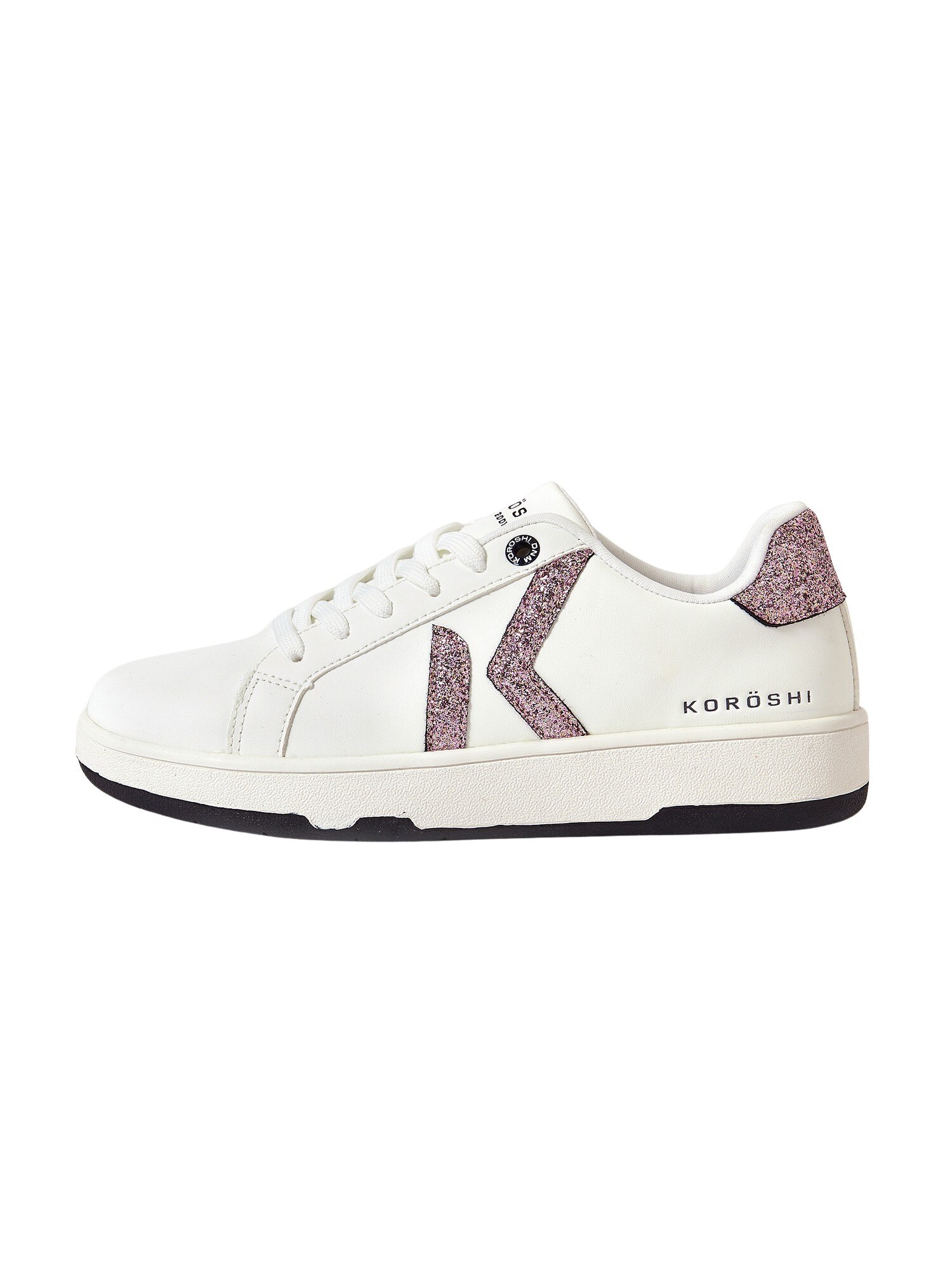 KOROSHI Sneaker low  brocart / roz închis / alb