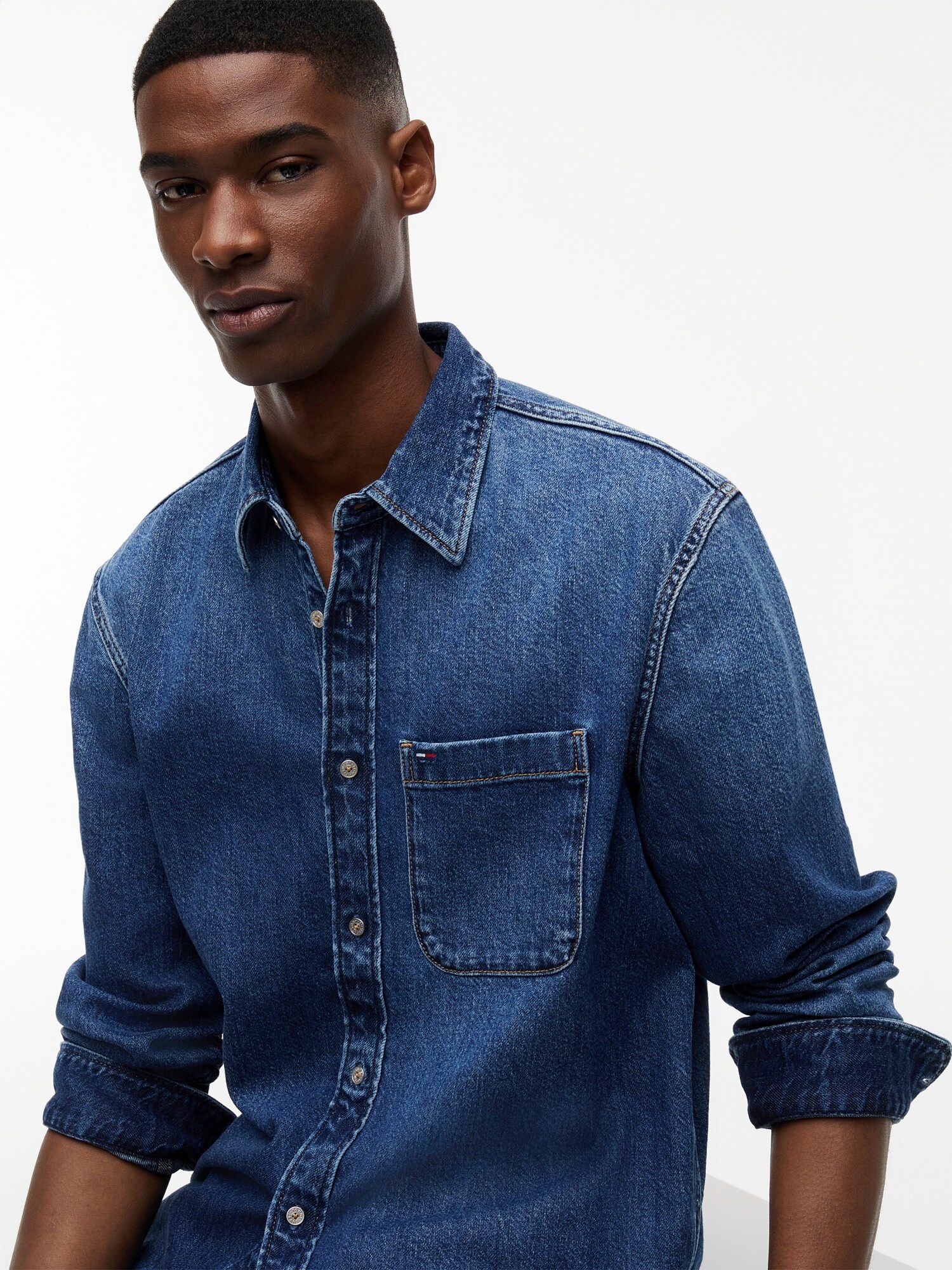 Tommy Jeans Košeľa 'Regular Fit'  tmavomodrá (obrázok 5)