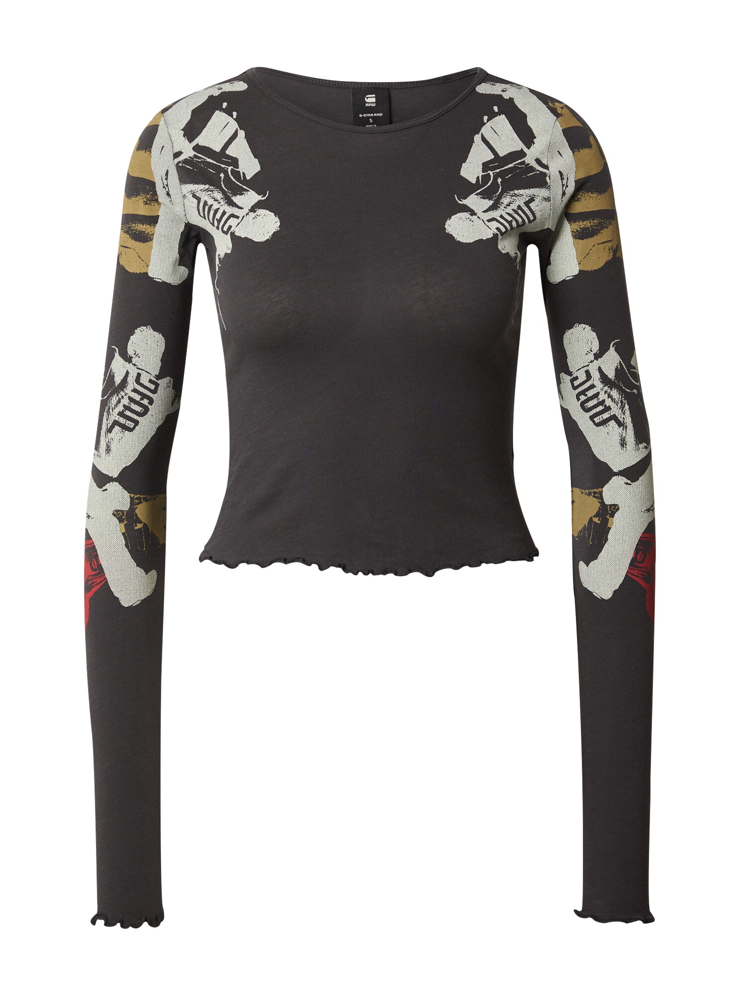 G-Star RAW Majica  med / rdeča / črna / bela