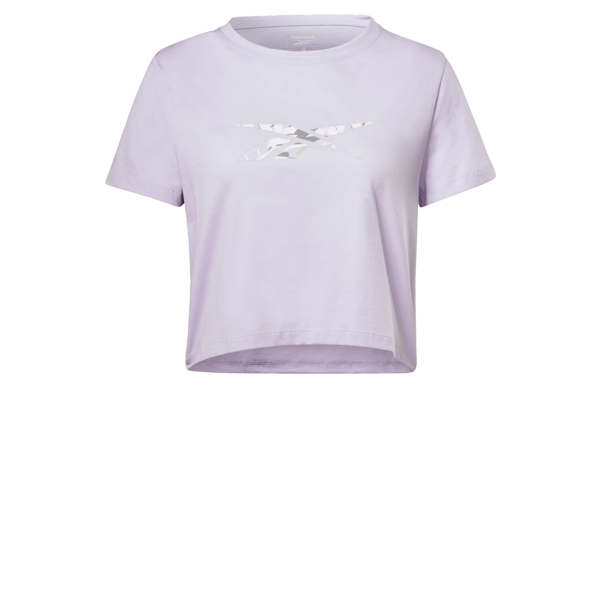 Reebok Функционална тениска  сиво / люляк / бяло