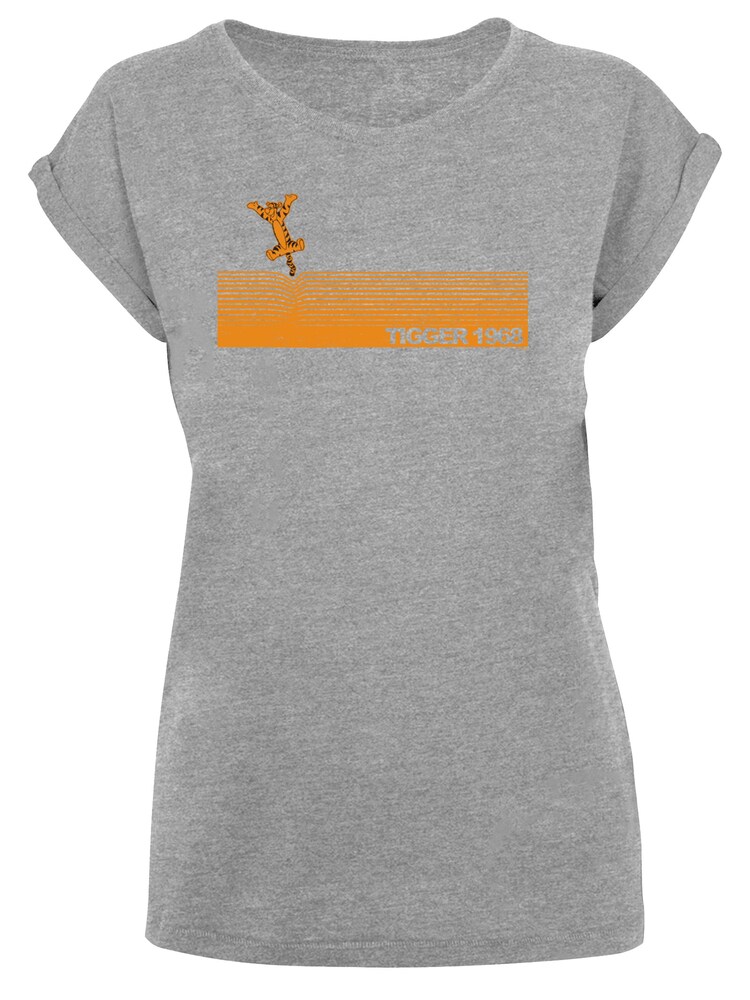 F4NT4STIC T-Shirt 'Disney Winnie The Pooh Tigger 1968' Damen Größe 4XL graumeliert / orange / schwarz