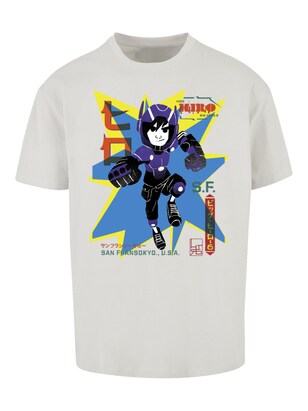 F4NT4STIC Shirt ‘Big Hero 6 Hiro Manga’ Blauw / Geel / Lichtgrijs / Lichtlila