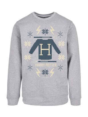 F4NT4STIC Sweatshirt ‘Harry Potter Christmas’ Crème / Grijs / Petrol