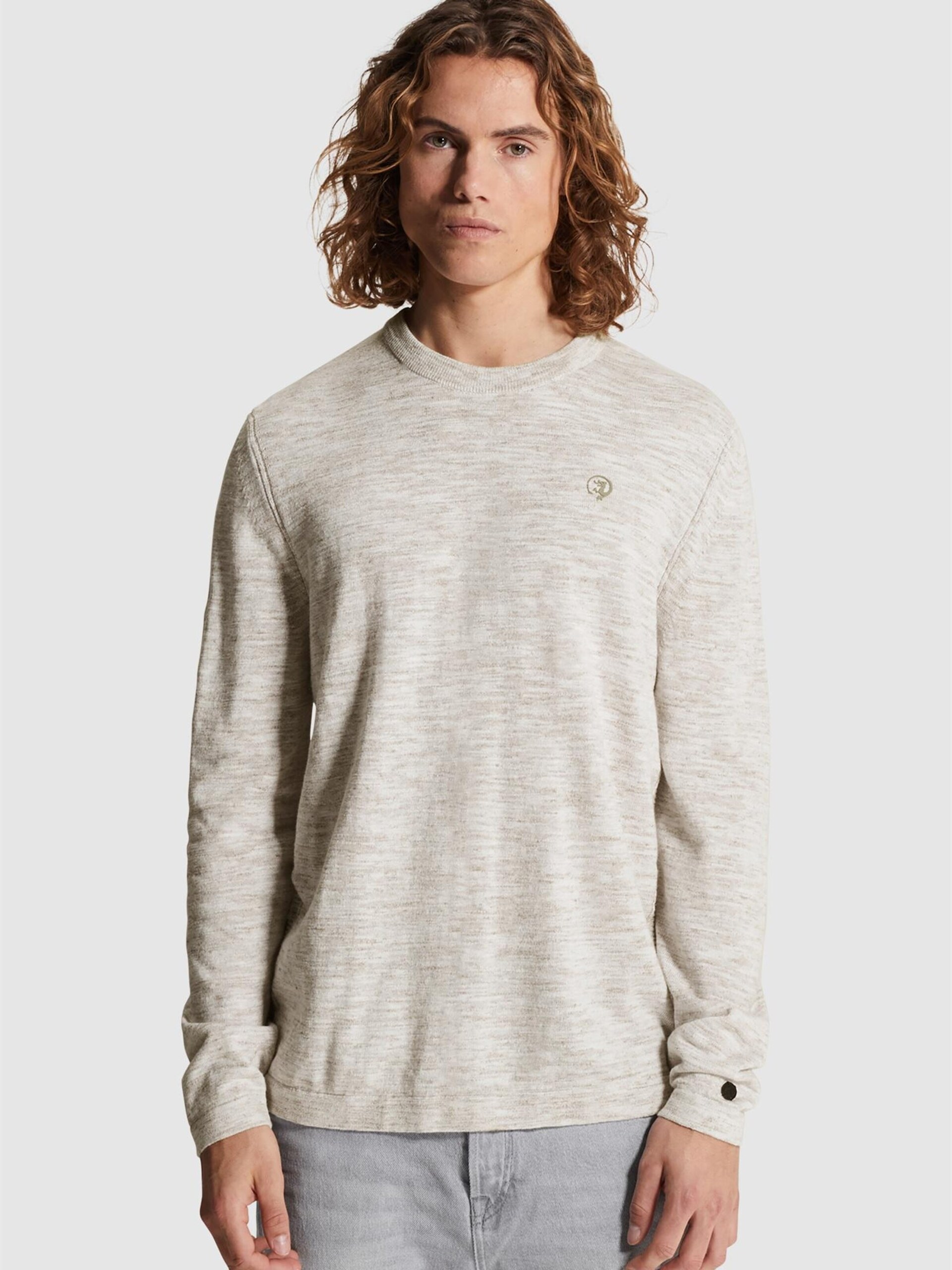Cast Iron Tröja 'Pullover in a cotton/linen blend' herr