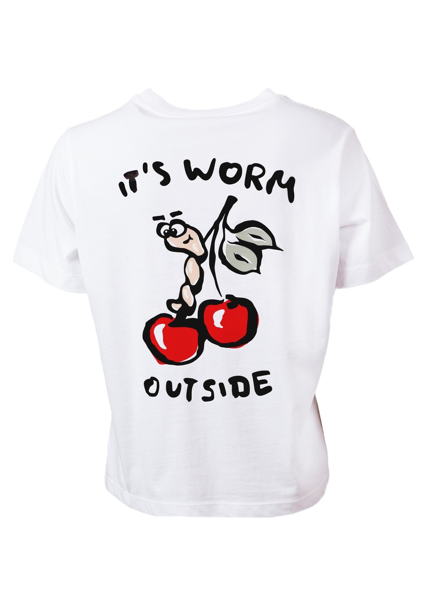 Kleinigkeit Camiseta 'Big Worm'  talco / rojo / blanco