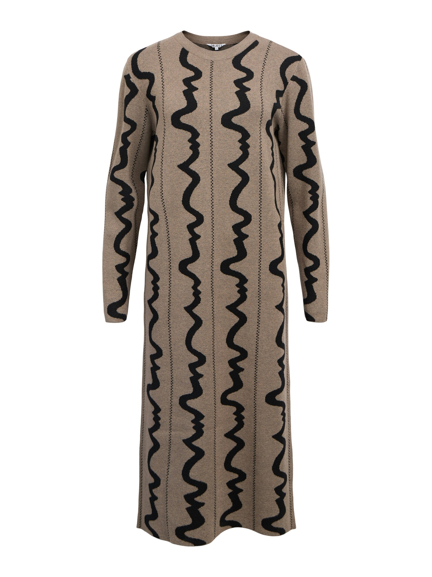 OBJECT Rochie tricotat OBJRay  maro deschis / negru