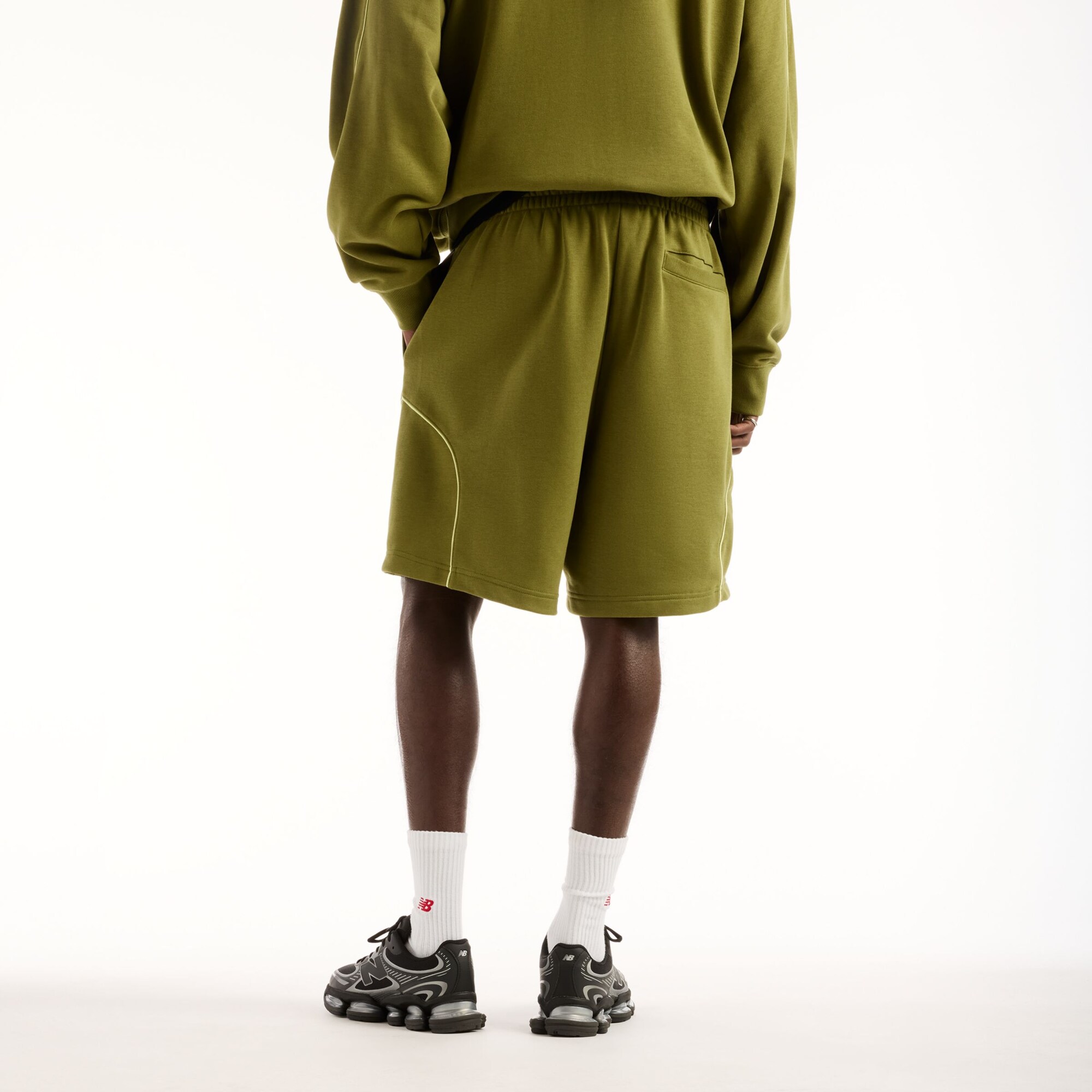 New balance Pantalón 'Trackside' oliva / blanco – imagen 2