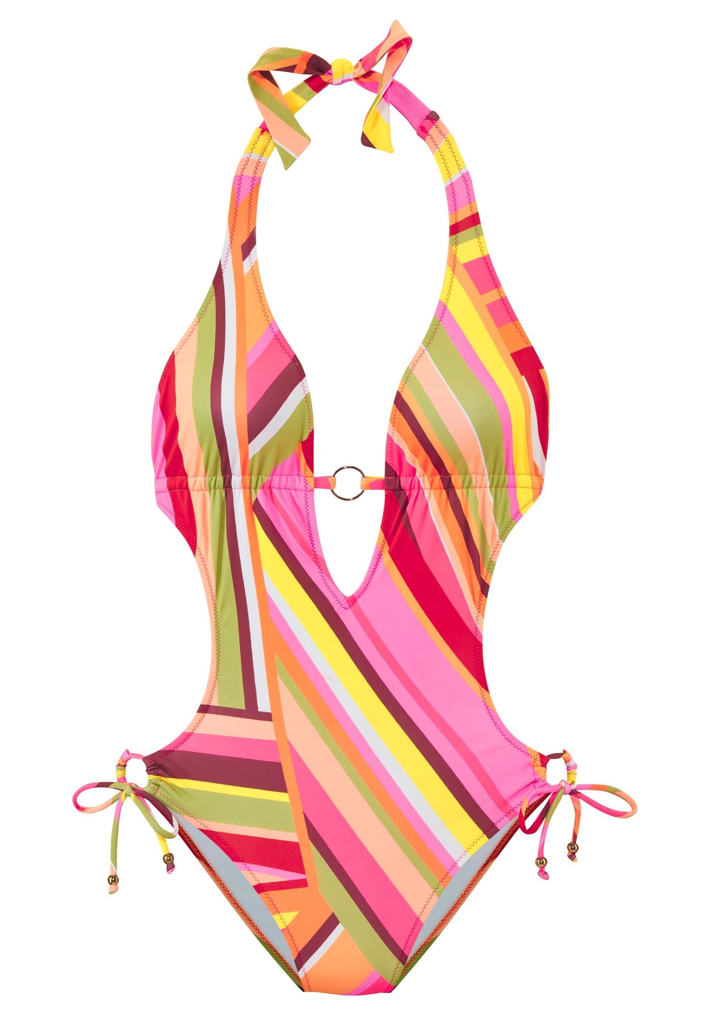 Bruno Banani Costum de baie întreg  galben / verde / portocaliu / roz