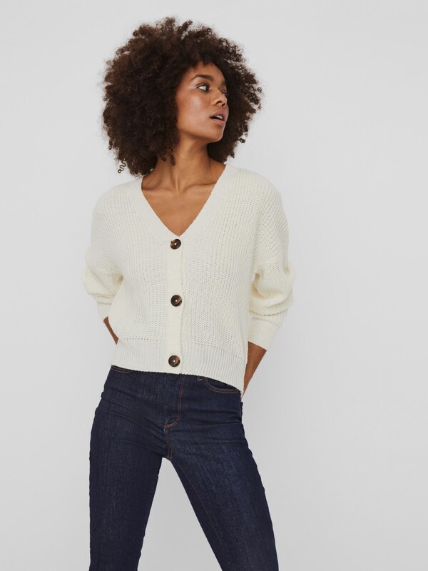 Vero Moda Lea Boxy Cardigan mit langen Ballonärmeln und V-Ausschnitt