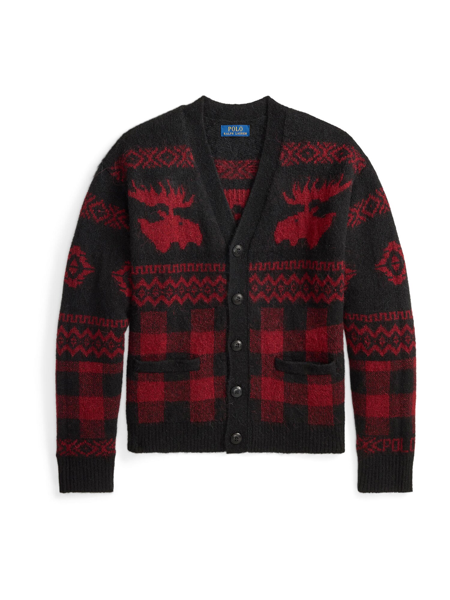 Polo Ralph Lauren Geacă tricotată  roşu închis / negru amestecat