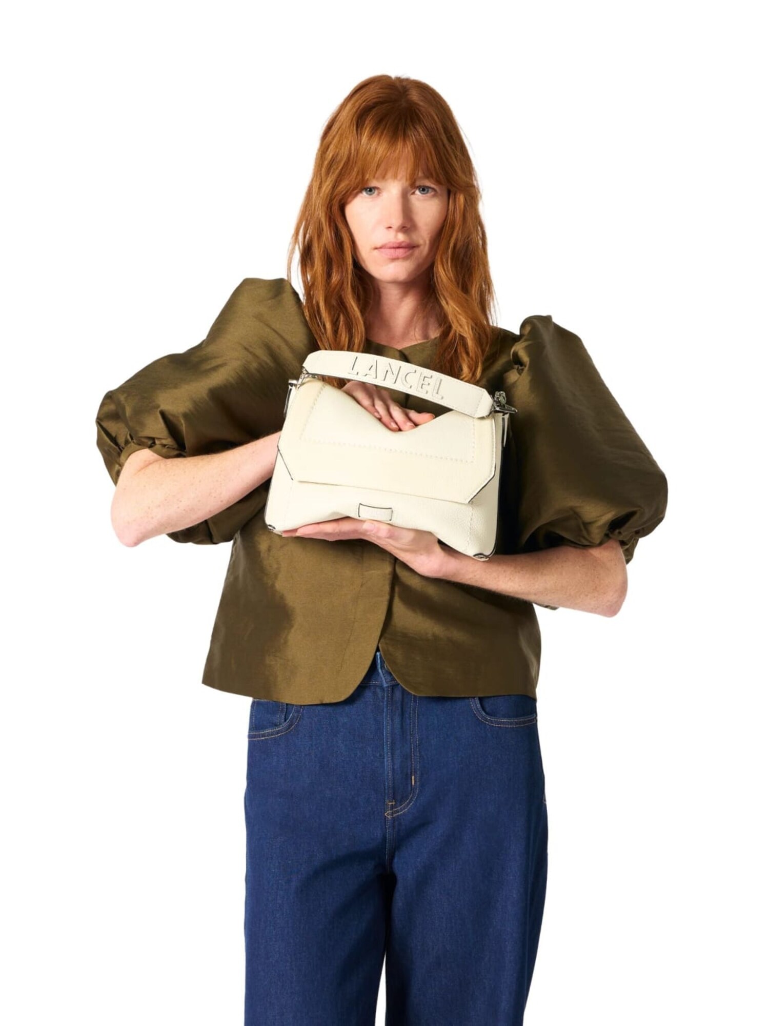 Lancel Bolso de hombro 'Lancel Sac Rabat M Ninon Soft Neige Femme'  blanco