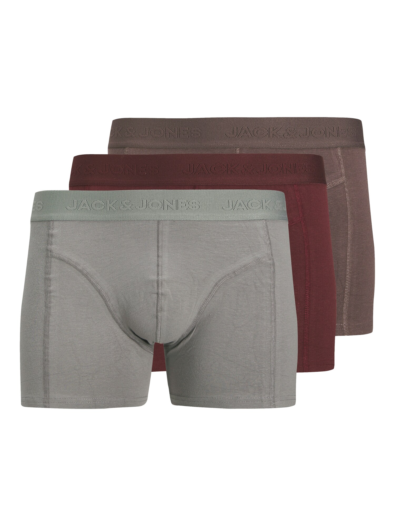 JACK & JONES Boxeri JACOrdinary  maro / gri deschis / roşu închis
