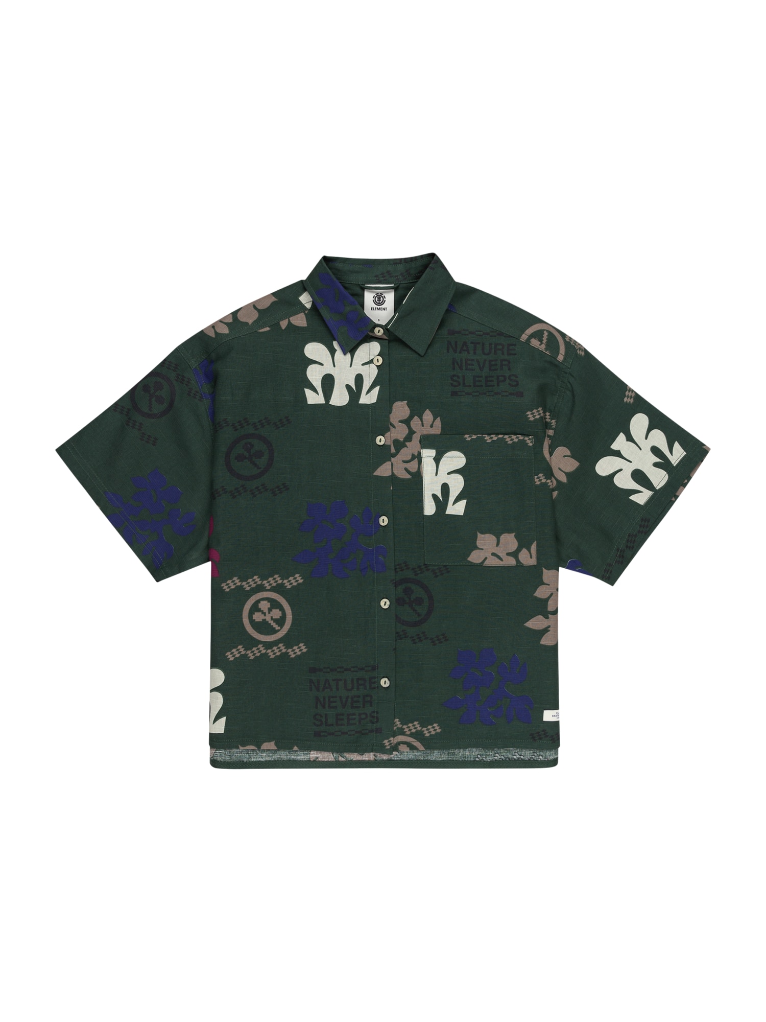 ELEMENT Bluză TOTEM  bleumarin / verde închis / roz / alb